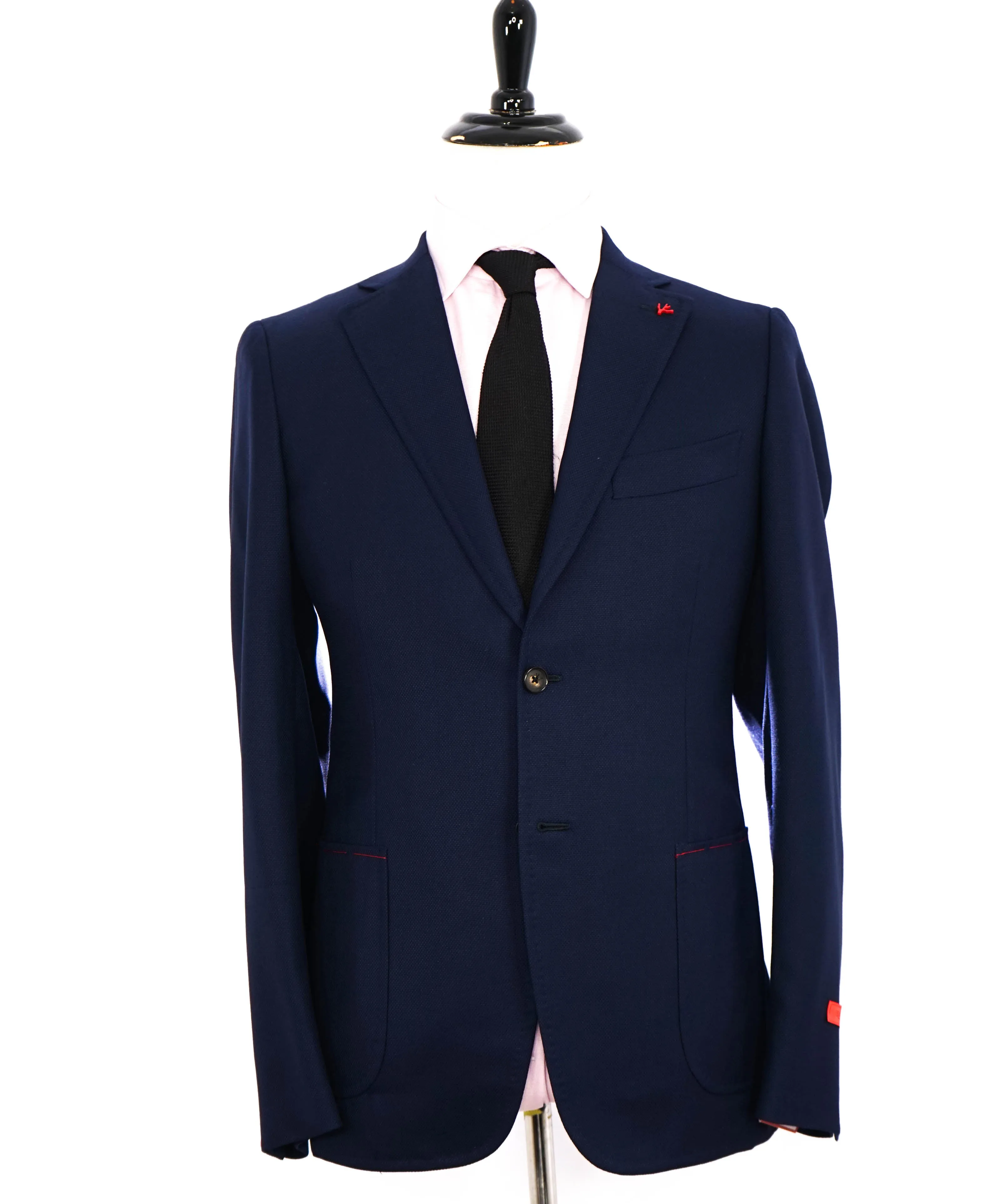 $3,295 ISAIA - "CORTINA" Navy Patch Pocket Textured Blazer - 42R