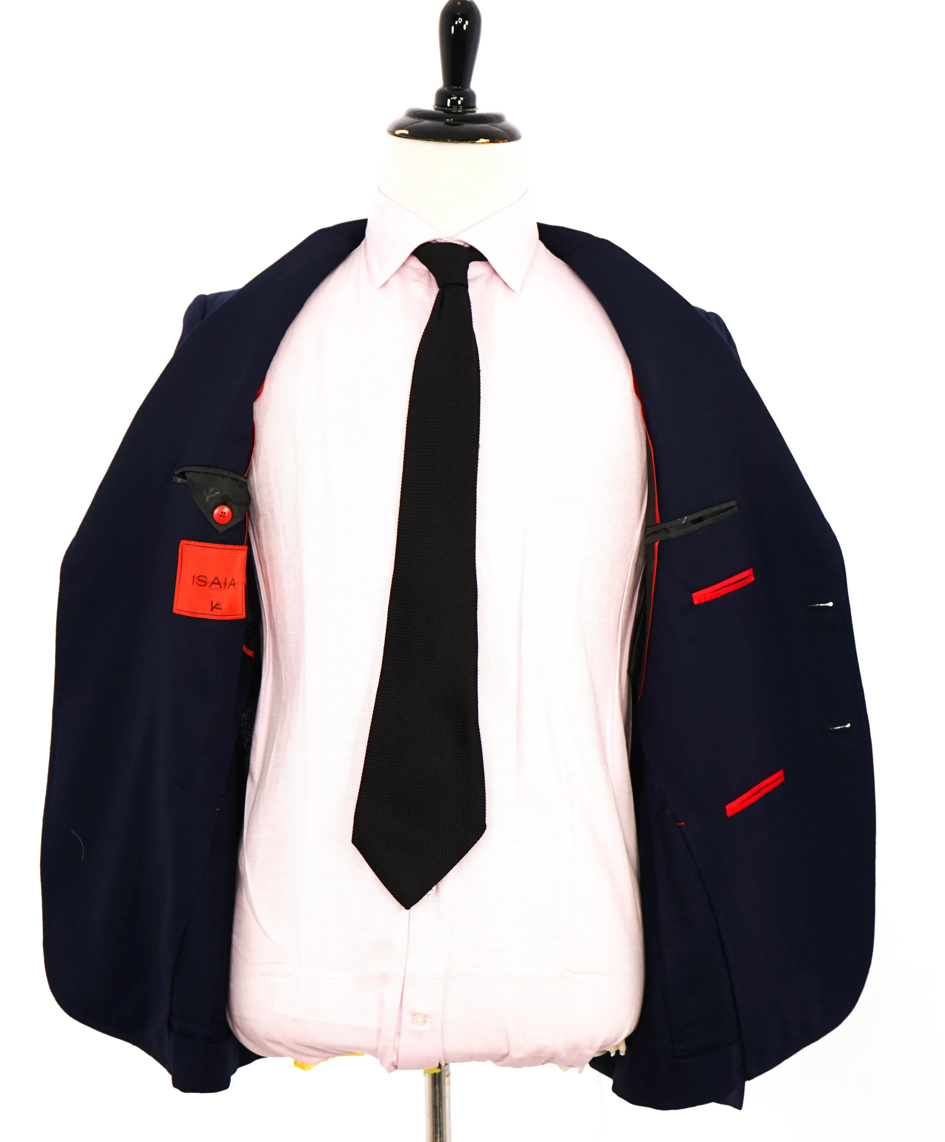 $3,295 ISAIA - "CORTINA" Navy Patch Pocket Textured Blazer - 42R