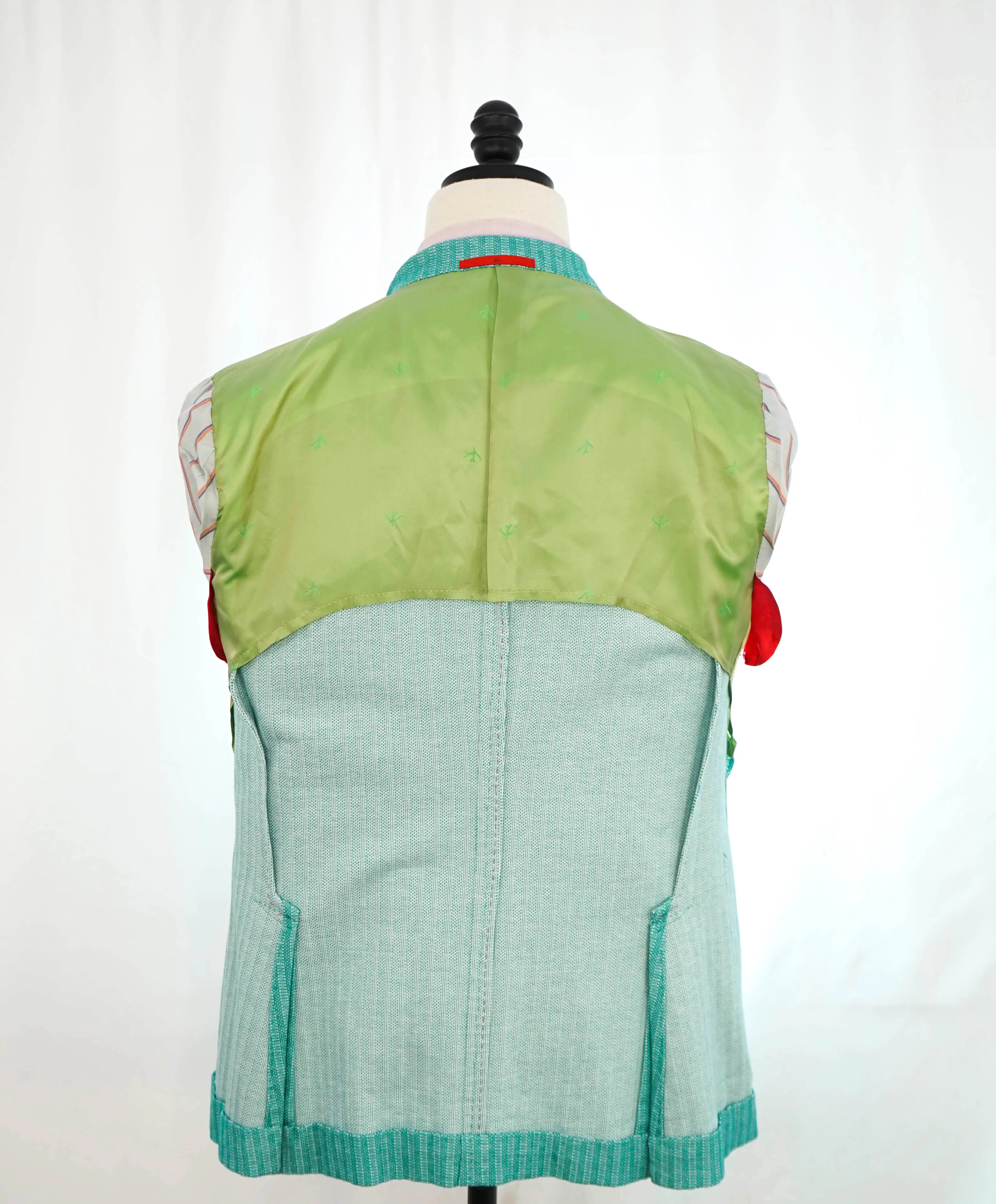 $4,695 ISAIA - Pure Cotton Woven Unlined Bright Mint Green Blazer - 38R (48EU)