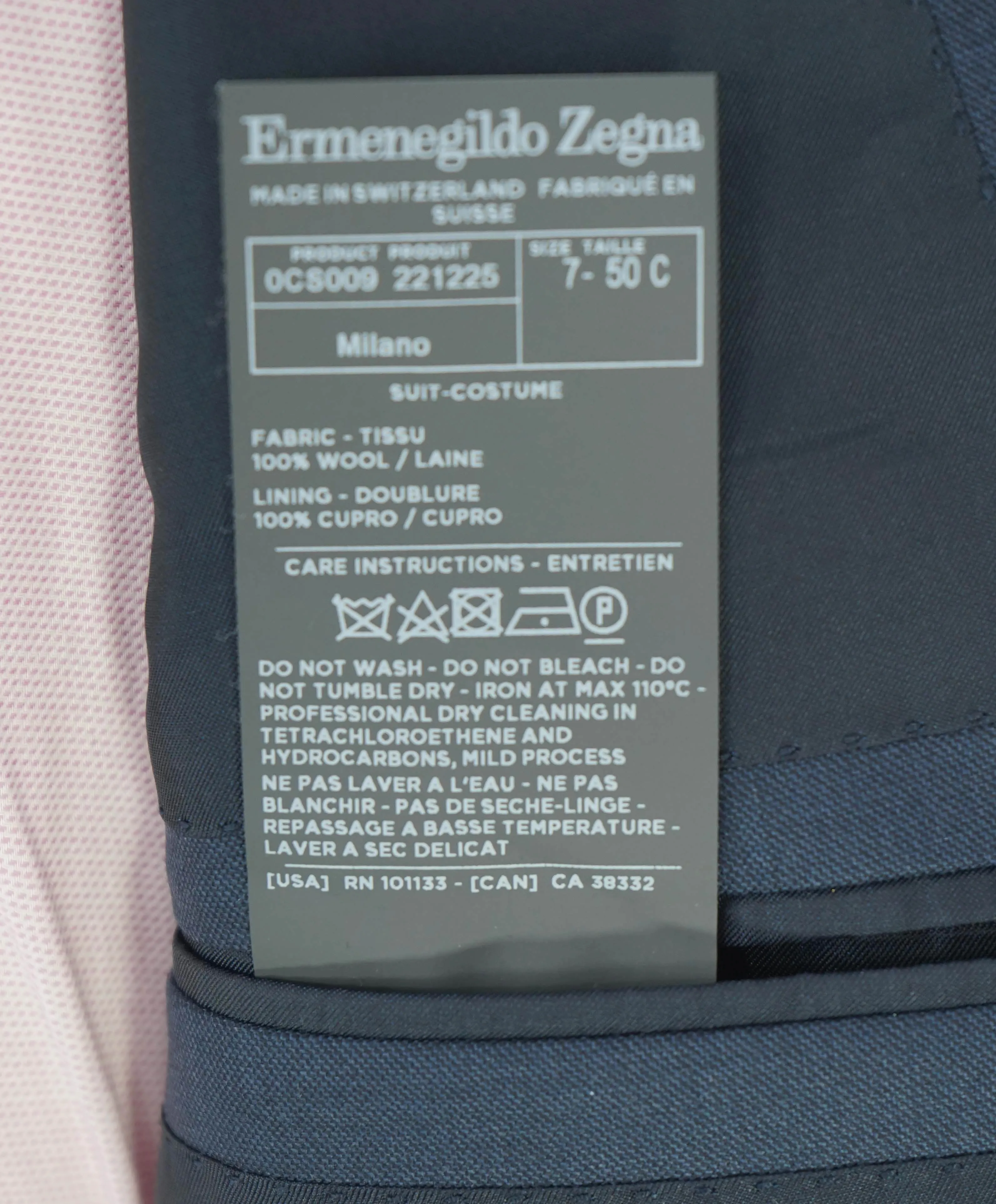 $5,895 ERMENEGILDO ZEGNA - Steel Blue Birdseye *14 MILMIL 14* SU MISURA Wool Blazer - 40S