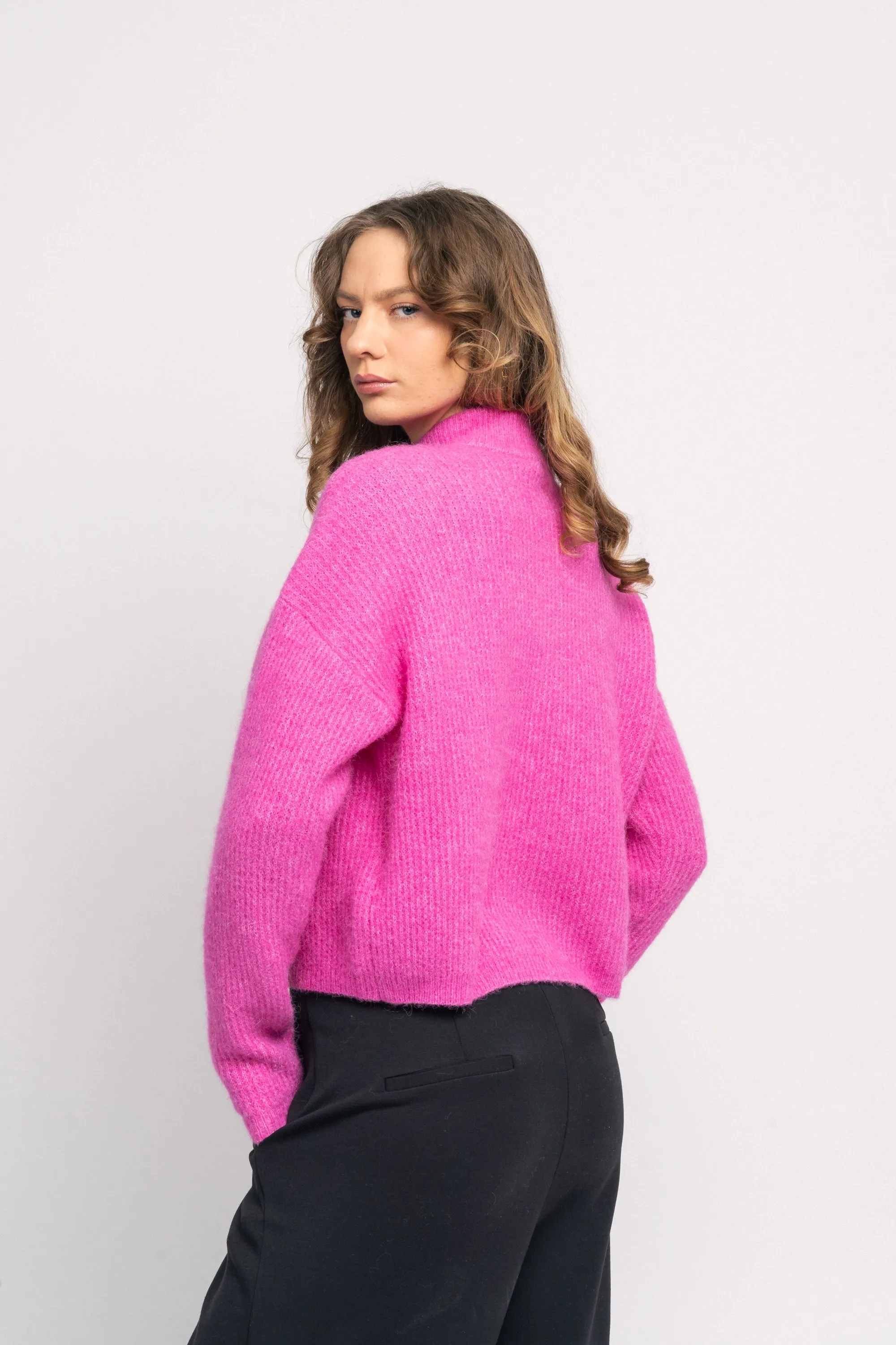 AlphaGZ Short Cardigan - Super Pink Melange