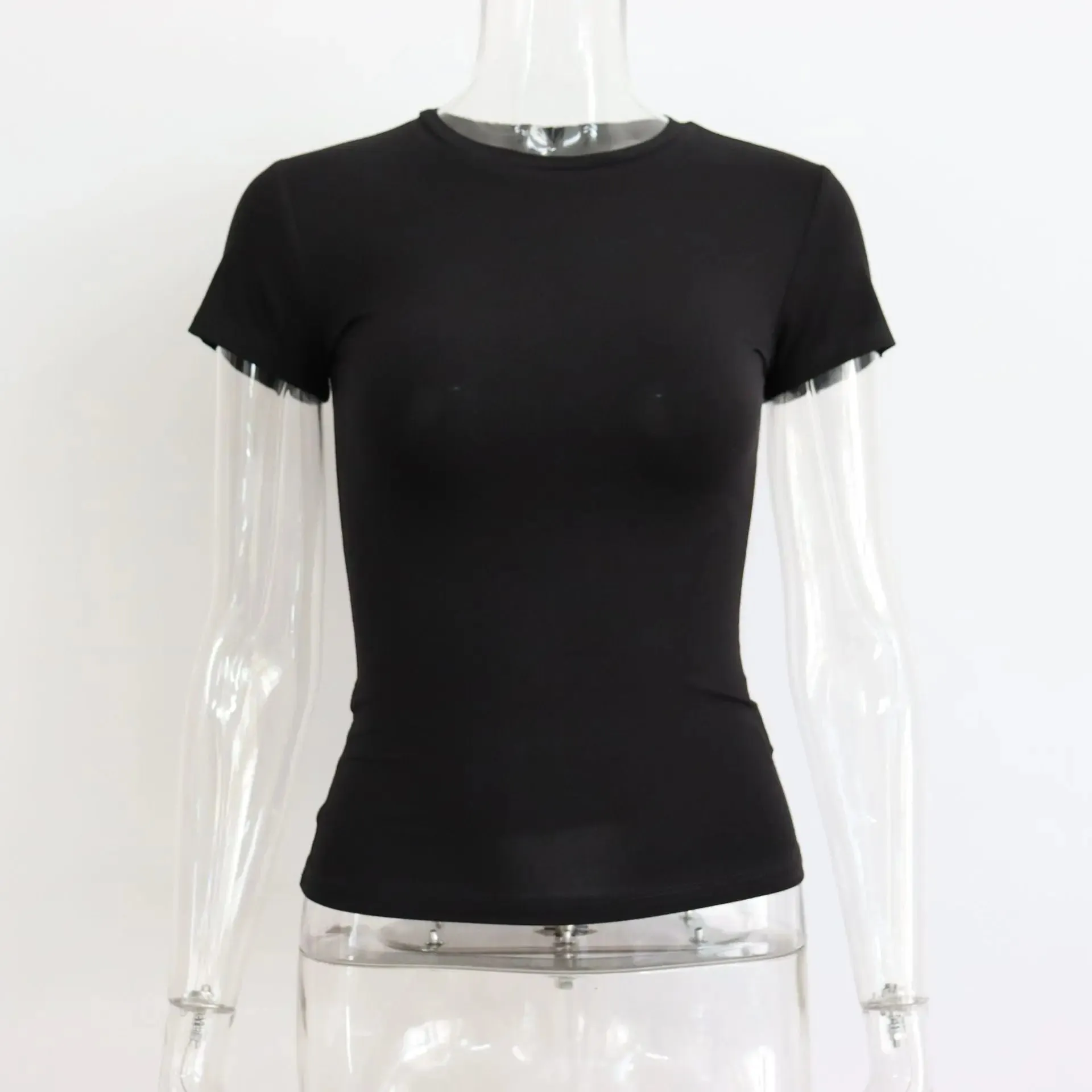Basic Style Round Neck Short Sleeve Women's Tight Sexy Dress | Trendy & Stylish Women's Bodycon Outfit