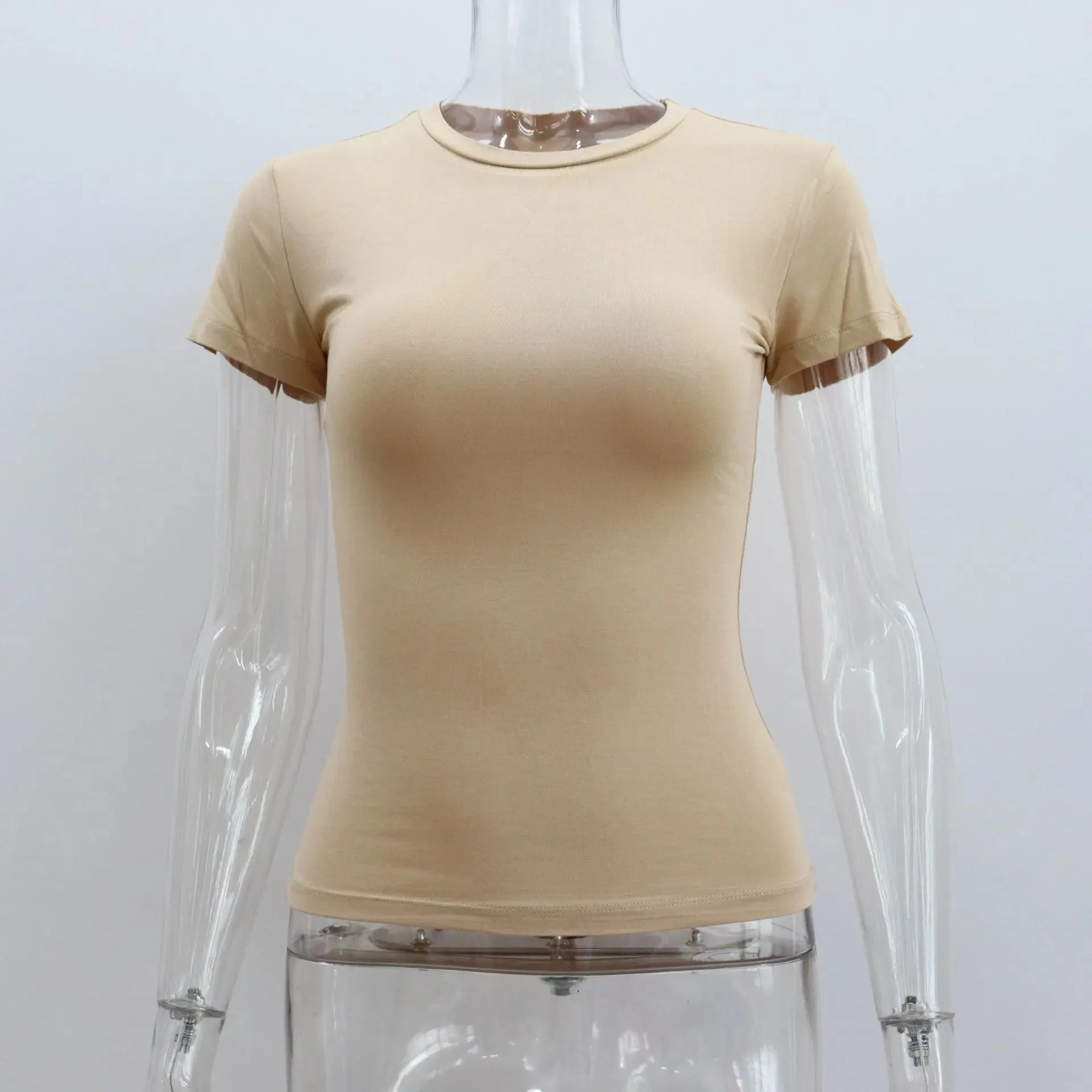 Basic Style Round Neck Short Sleeve Women's Tight Sexy Dress | Trendy & Stylish Women's Bodycon Outfit
