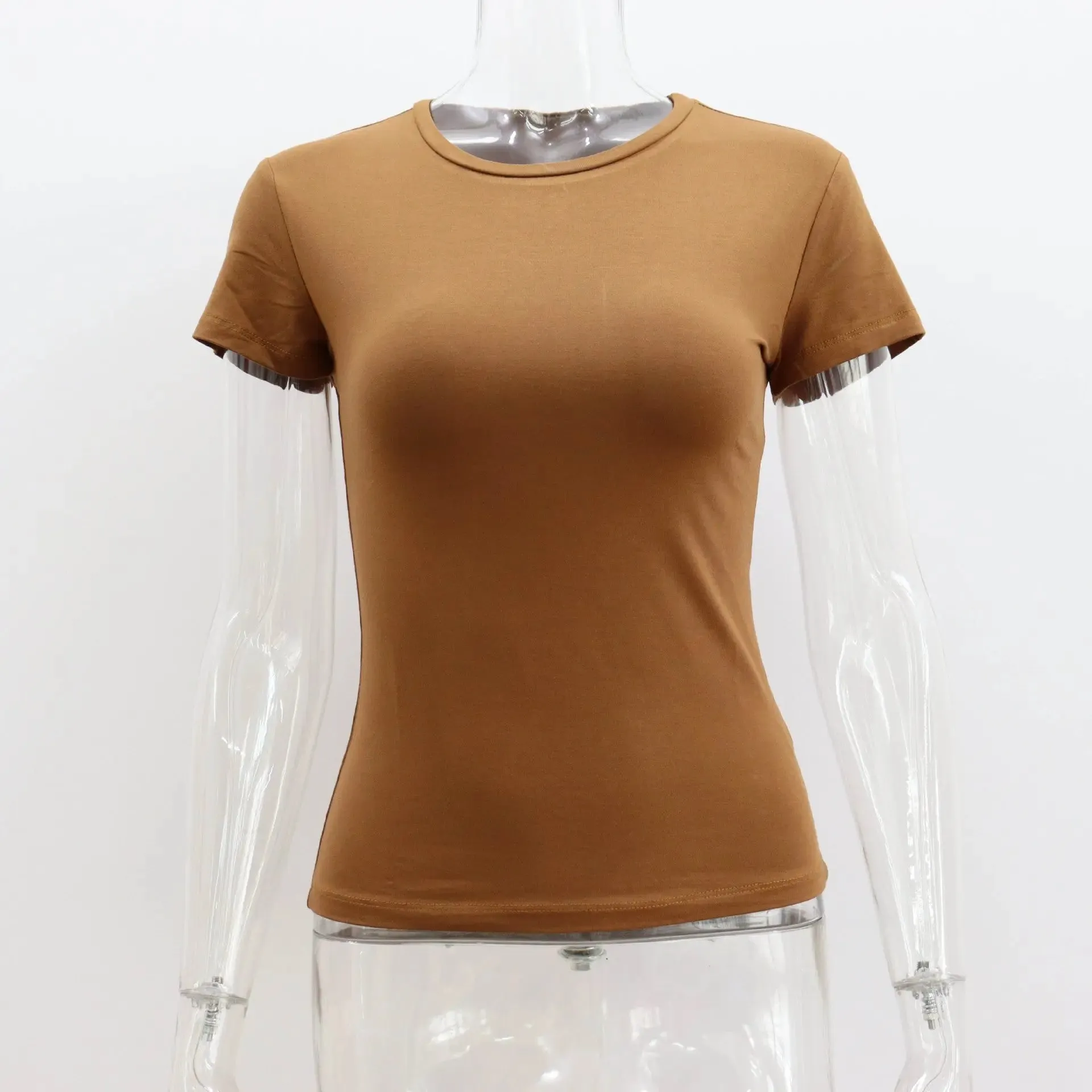 Basic Style Round Neck Short Sleeve Women's Tight Sexy Dress | Trendy & Stylish Women's Bodycon Outfit