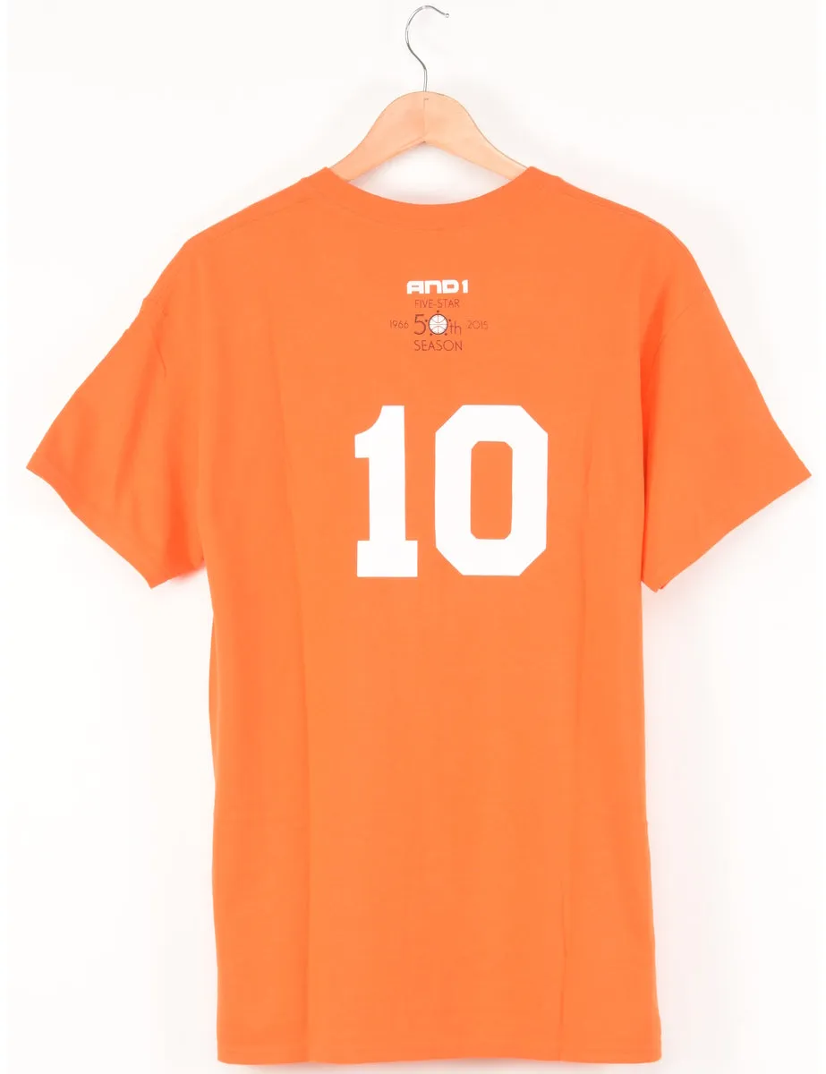 Basketball Printed Orange T-shirt - L