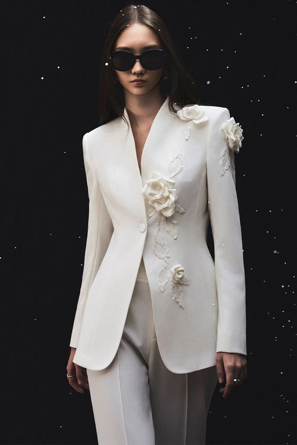 Bianca Structured Long Sleeved Twill Blazer