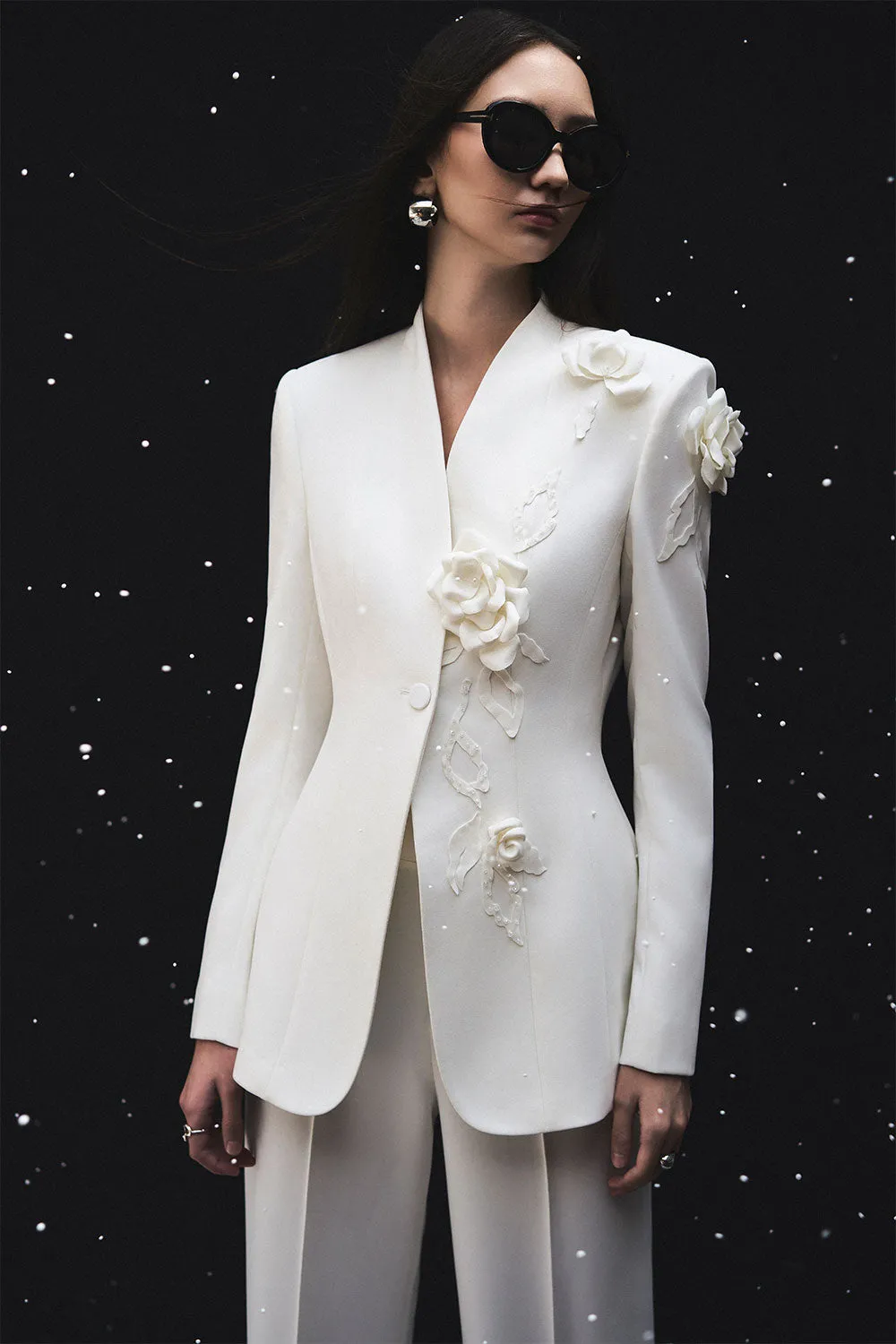Bianca Structured Long Sleeved Twill Blazer