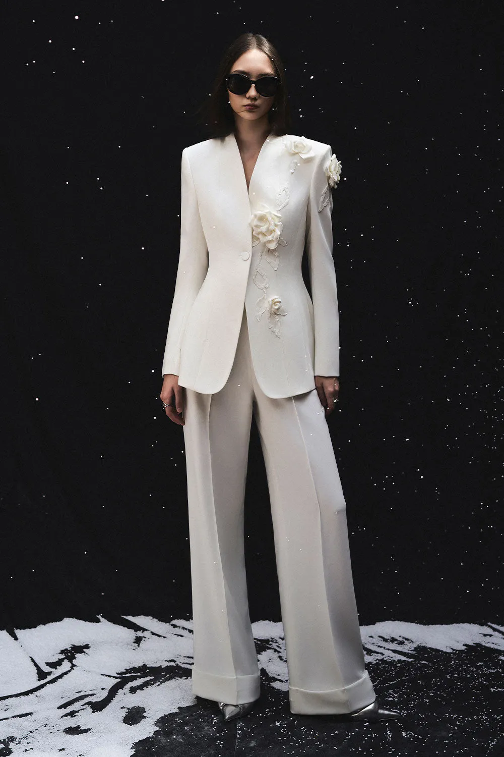 Bianca Structured Long Sleeved Twill Blazer
