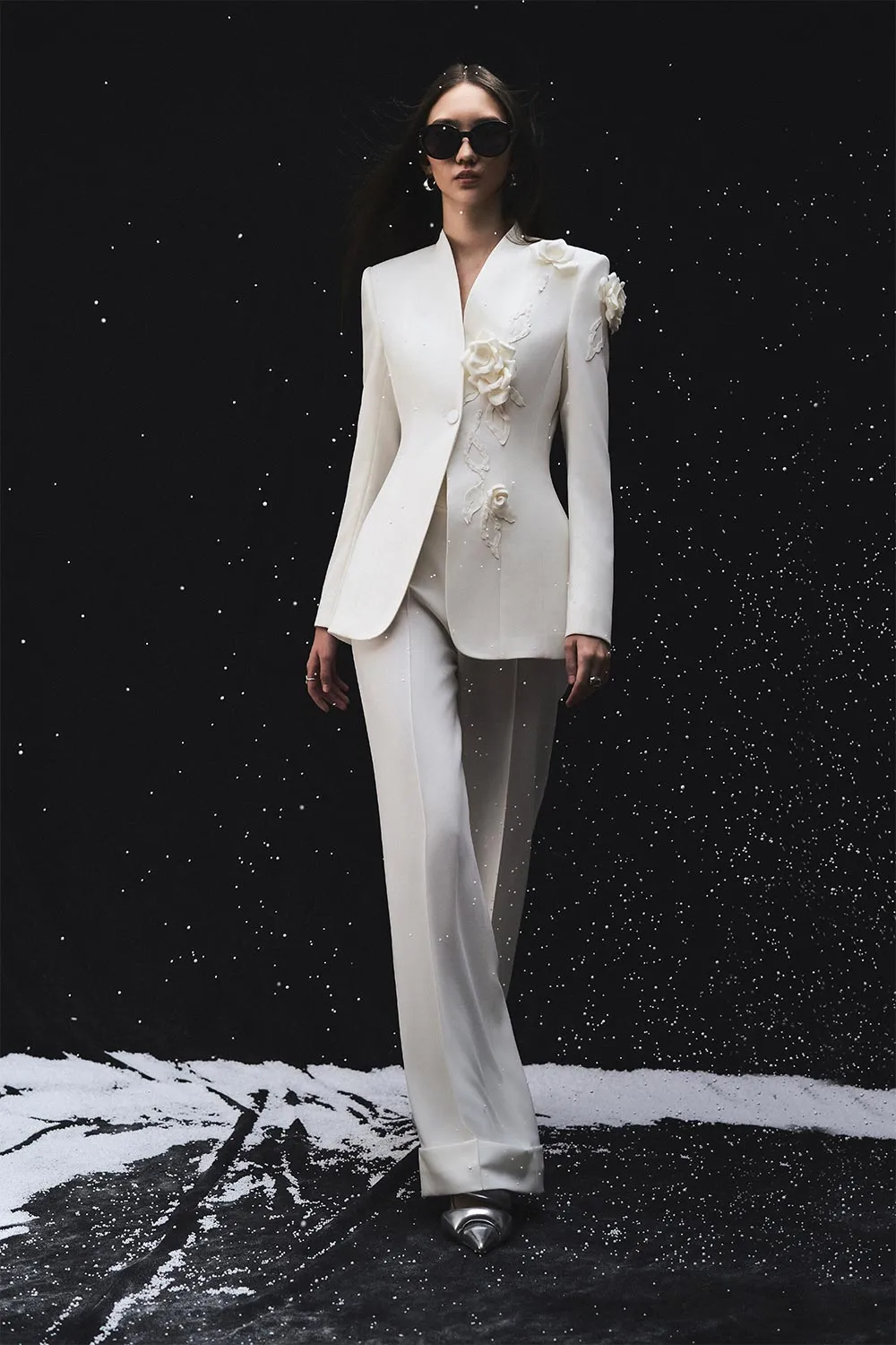 Bianca Structured Long Sleeved Twill Blazer