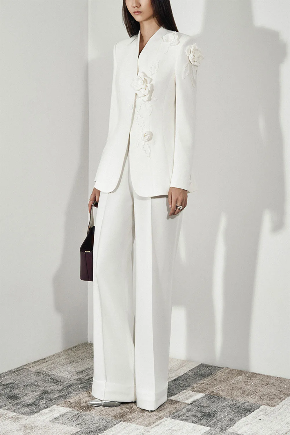 Bianca Structured Long Sleeved Twill Blazer