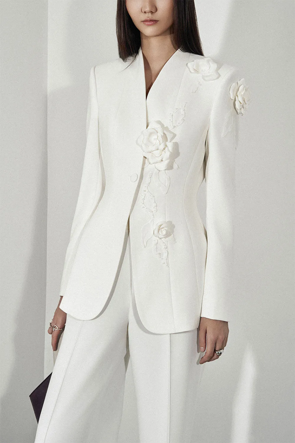 Bianca Structured Long Sleeved Twill Blazer