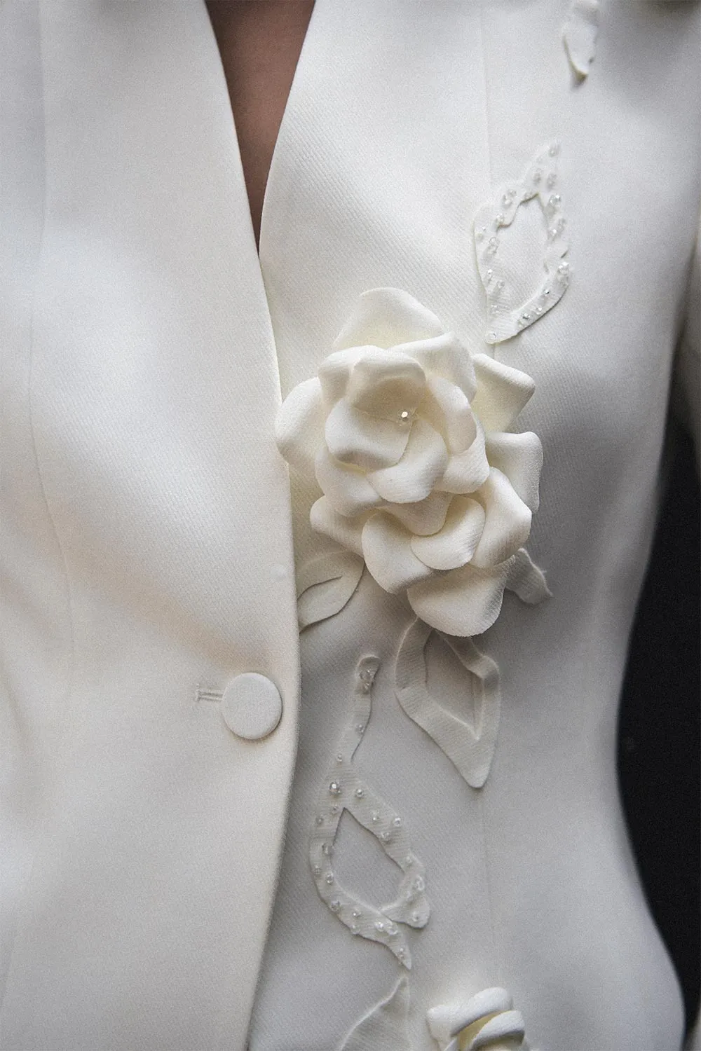 Bianca Structured Long Sleeved Twill Blazer