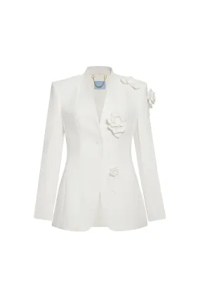 Bianca Structured Long Sleeved Twill Blazer