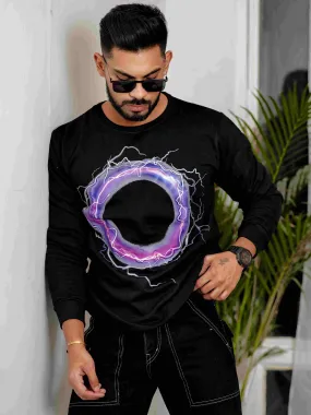 Black Cotton Full Sleeve T Shirt