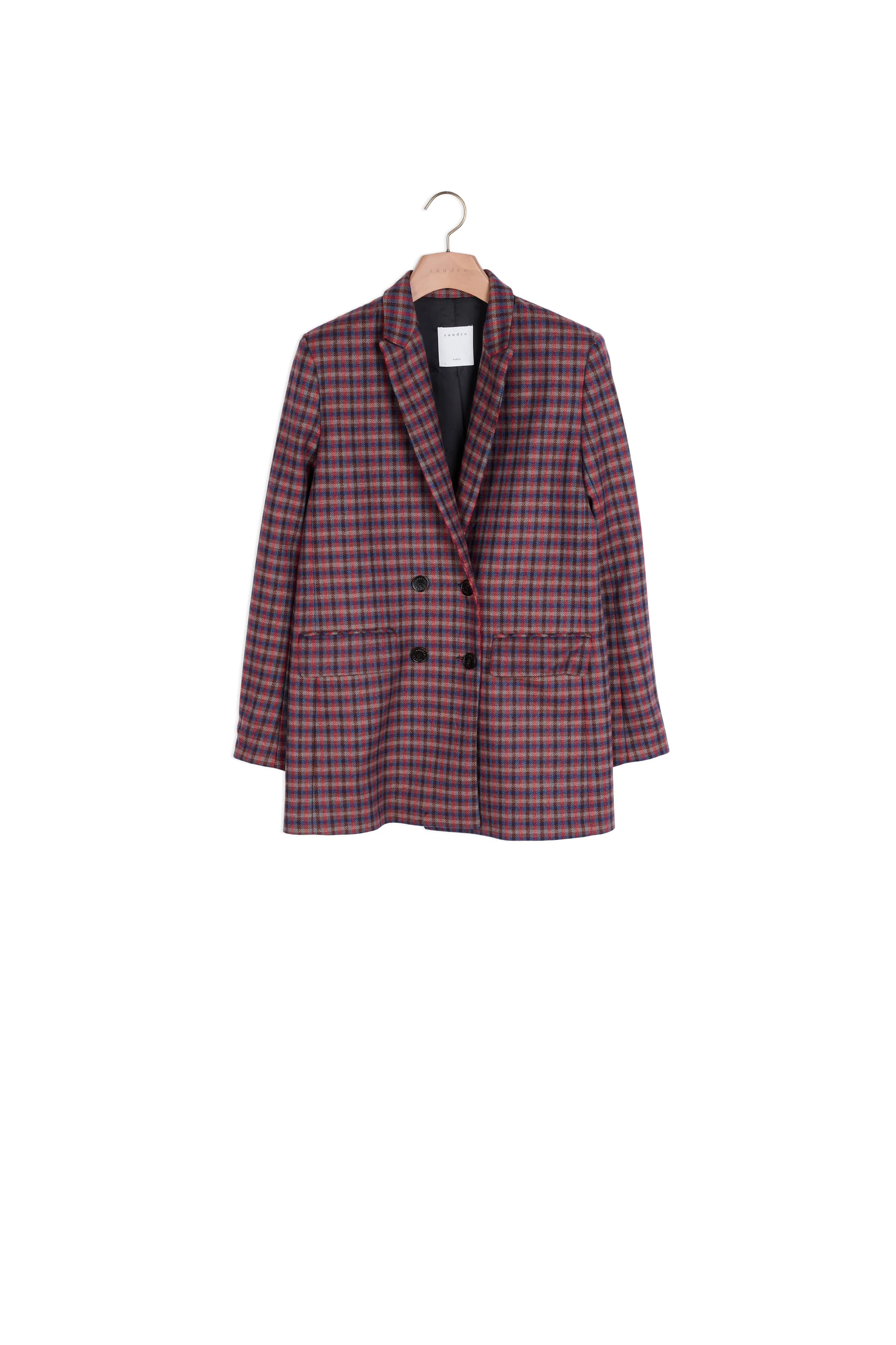 Blazer à carreaux et double boutonnage