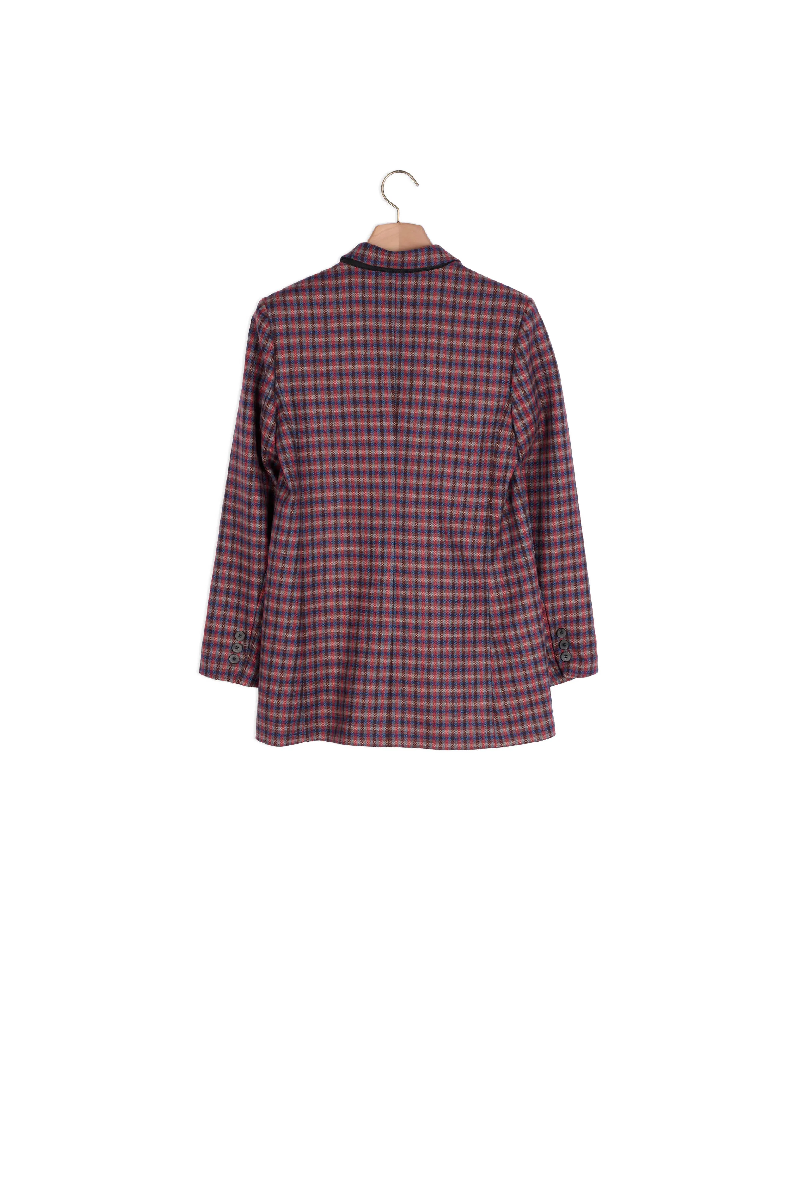 Blazer à carreaux et double boutonnage