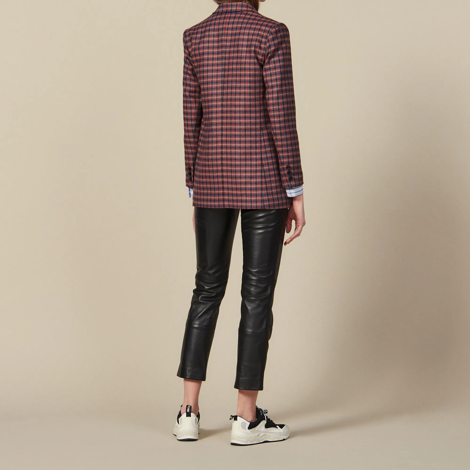 Blazer à carreaux et double boutonnage
