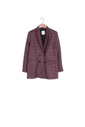 Blazer à carreaux et double boutonnage