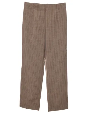 Brown Checked Trousers - W30 L31