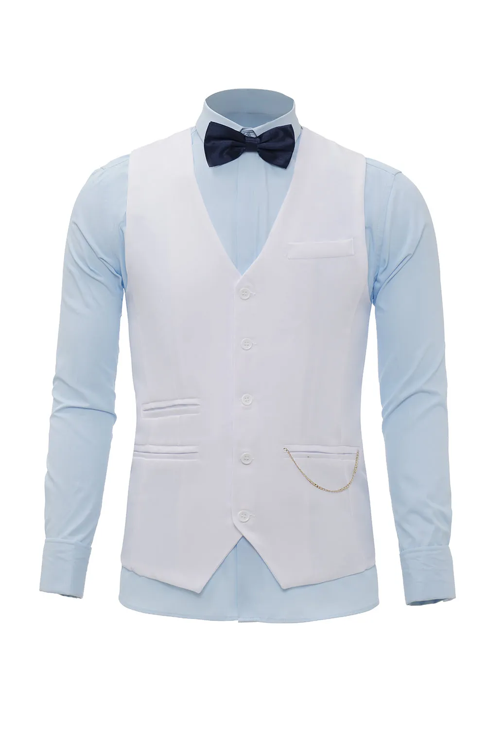 Burgundy Single Breasted Men's Suit Vest 3-Piece Set
