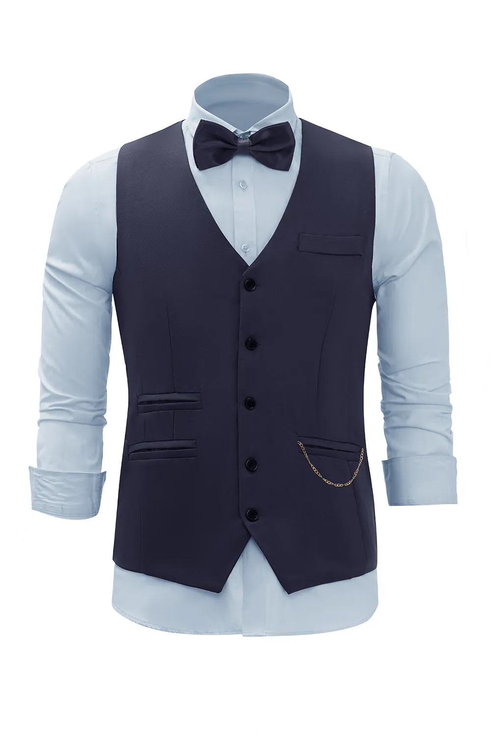 Burgundy Single Breasted Men's Suit Vest 3-Piece Set