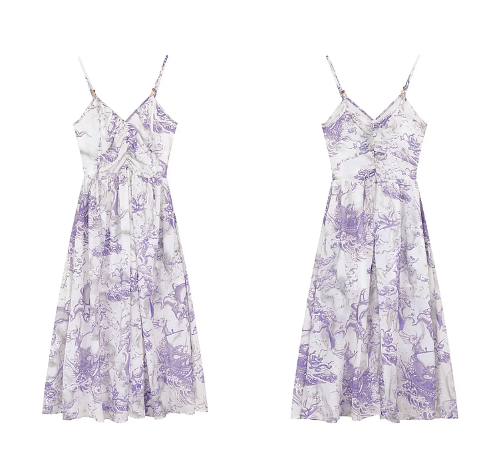 Chinese Print Slip Dress