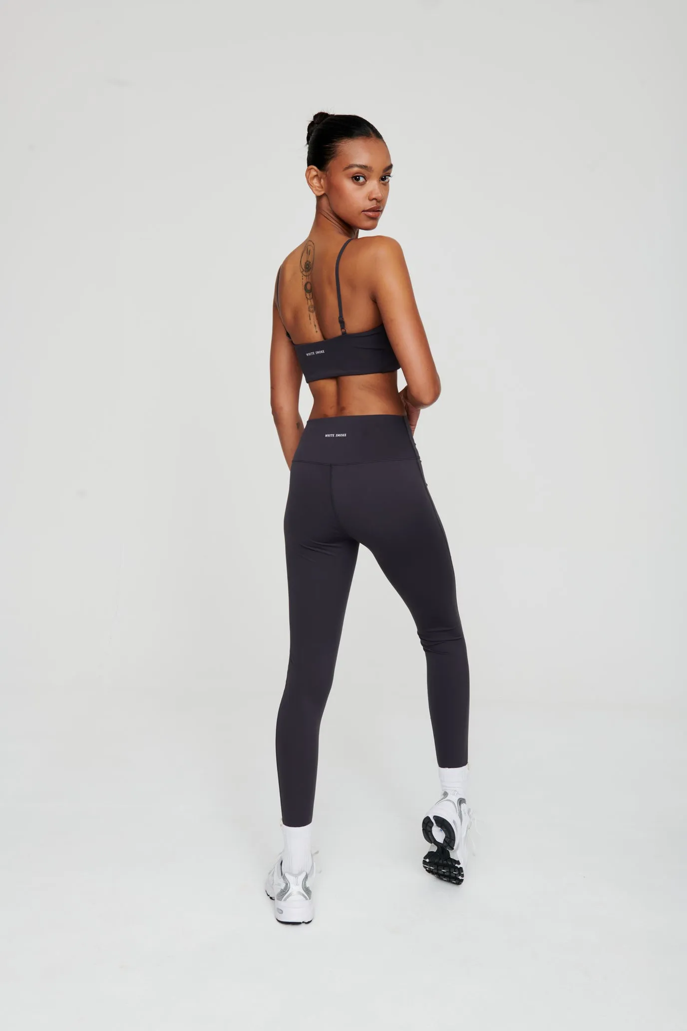 Coal Grey Ruched Waist Leggings