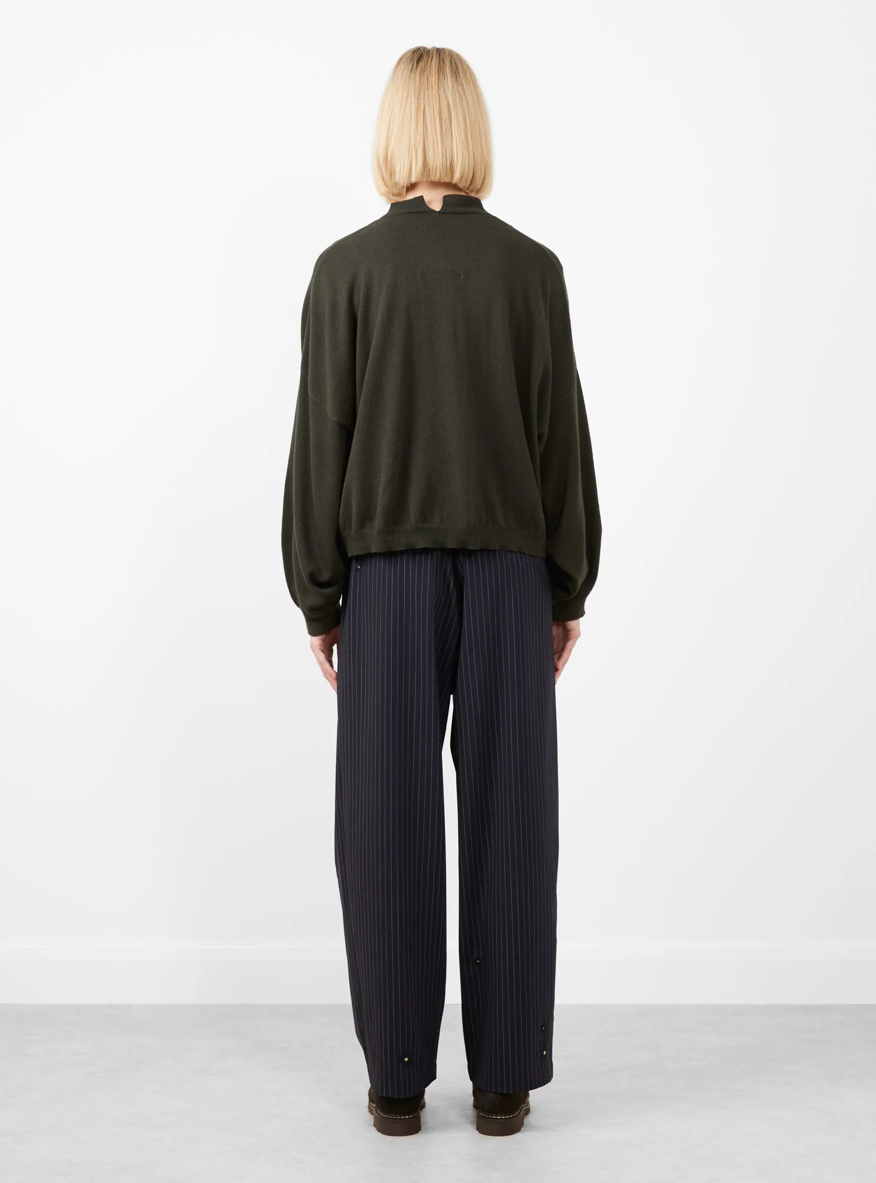 Cotton Cashmere Knit Cardigan Dark Moss