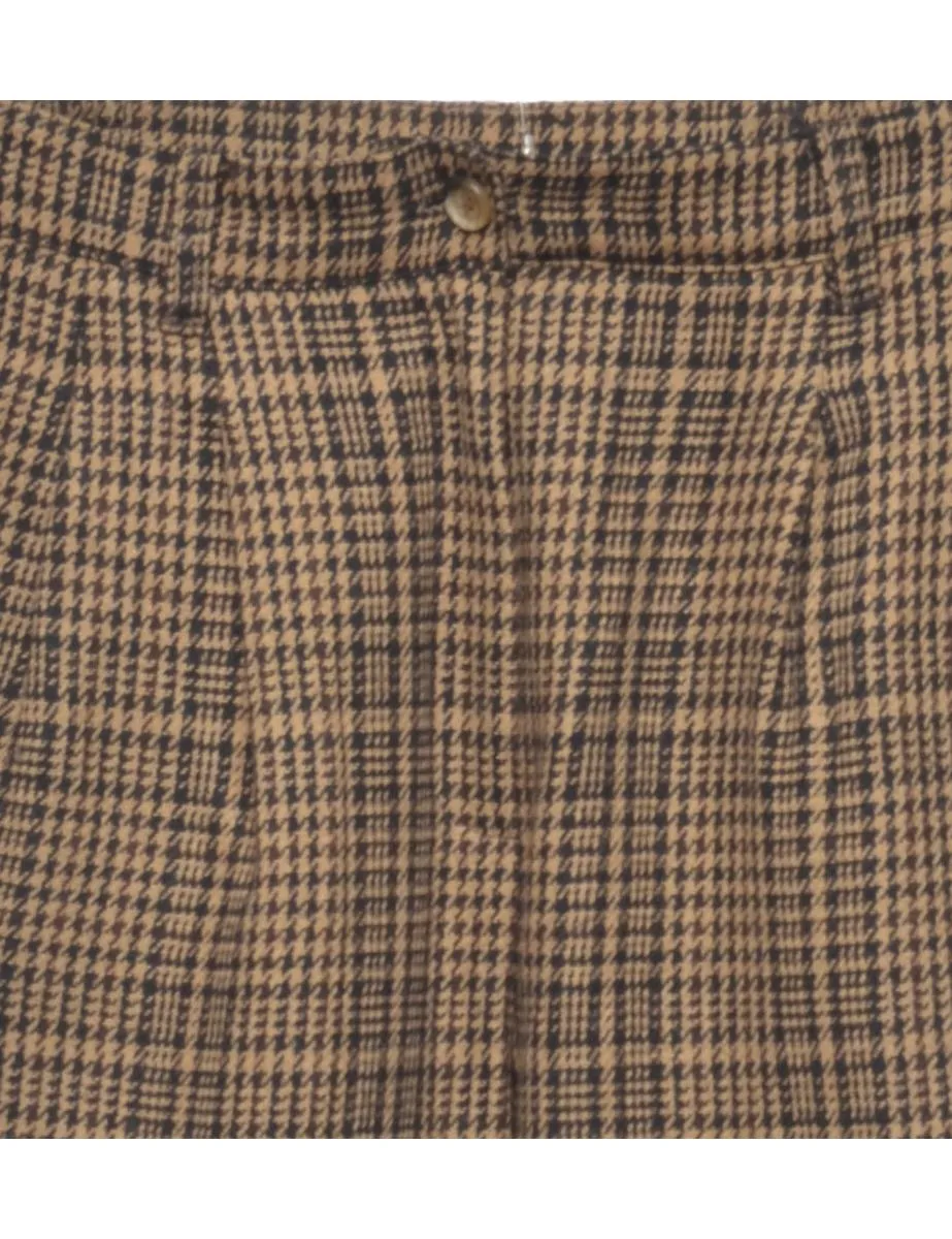 Dogtooth Black & Brown Trousers - W26 L27