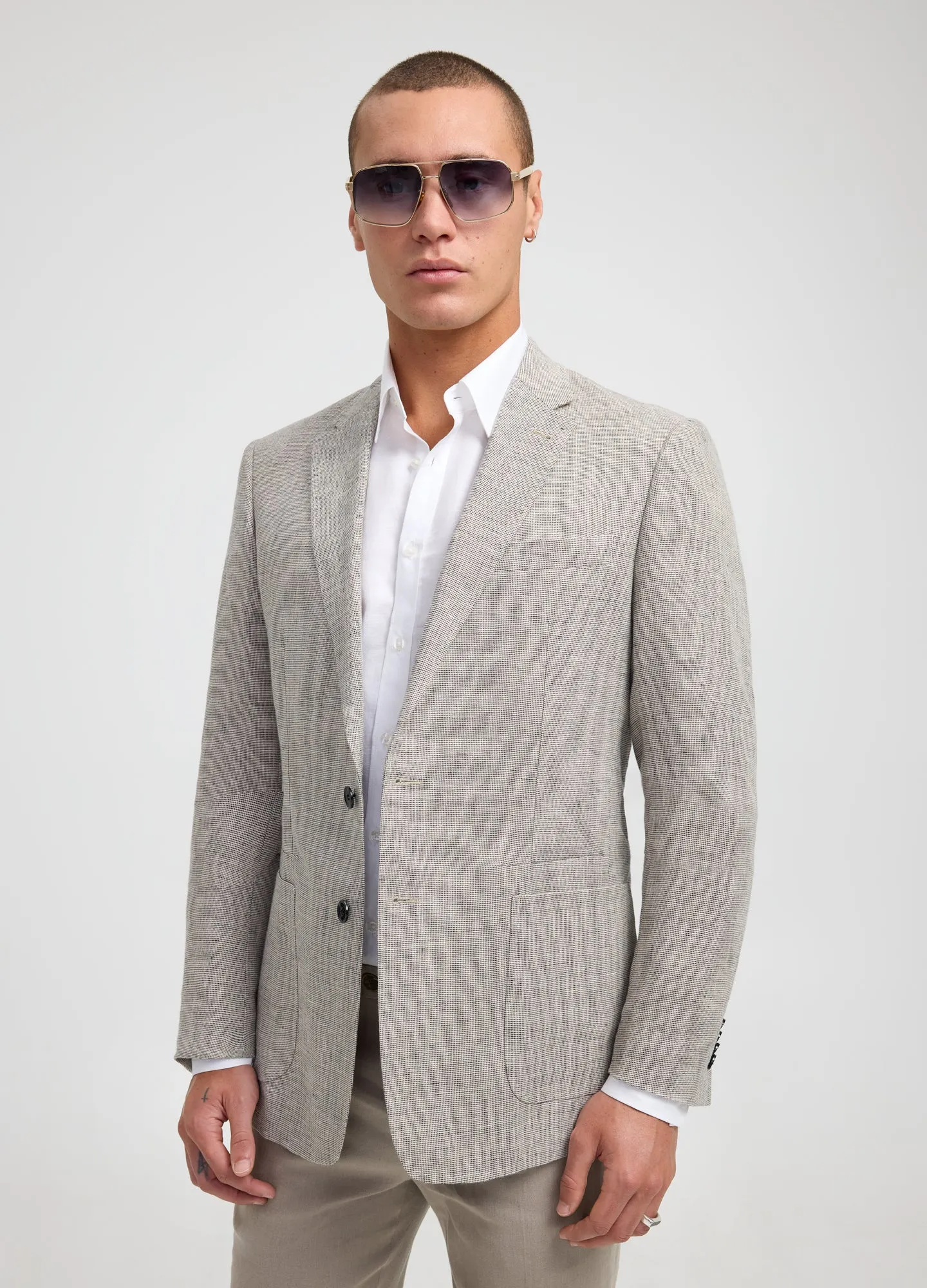 End on End Linen Blazer Natural