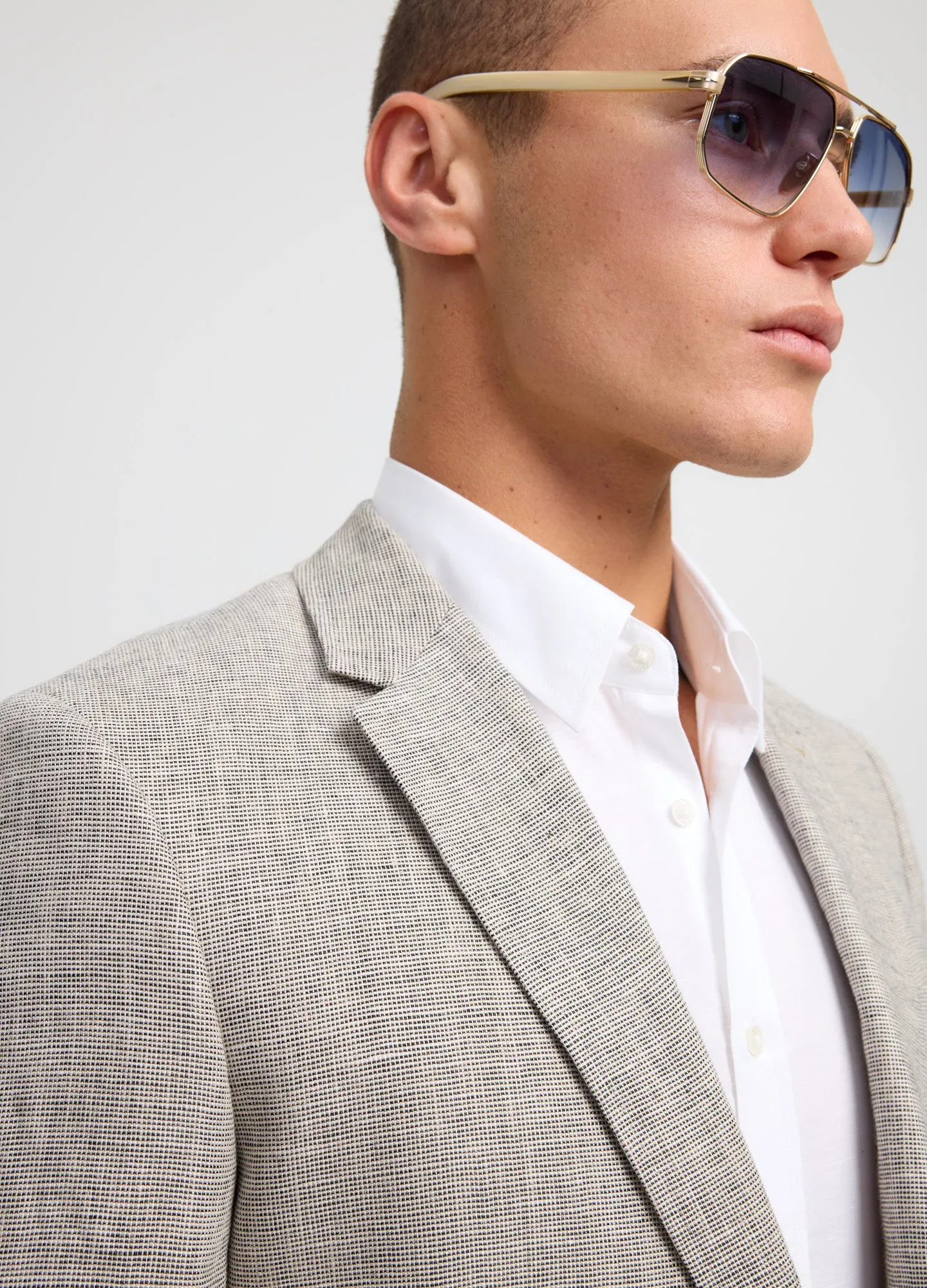 End on End Linen Blazer Natural