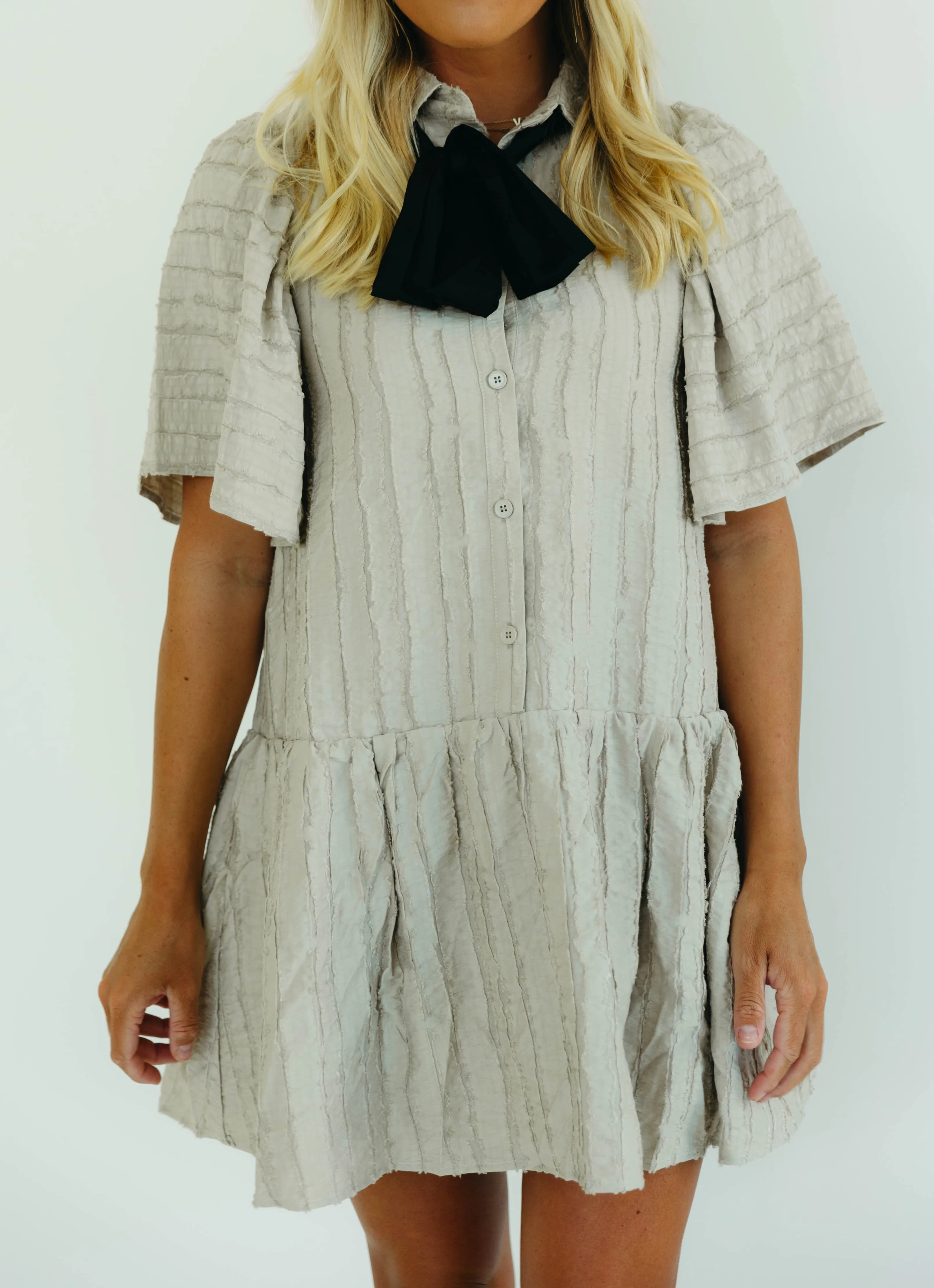 Ensley Mini Dress - Oatmeal/Black