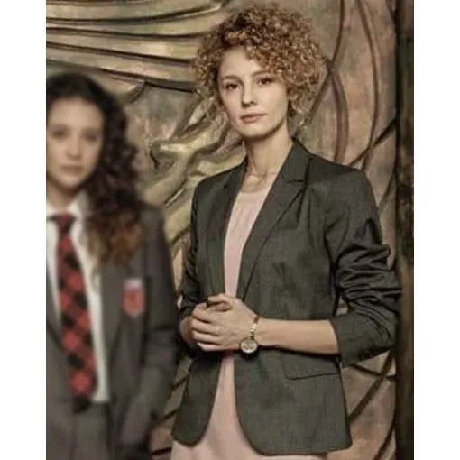 Esther Acebo Grey Cotton Blazer