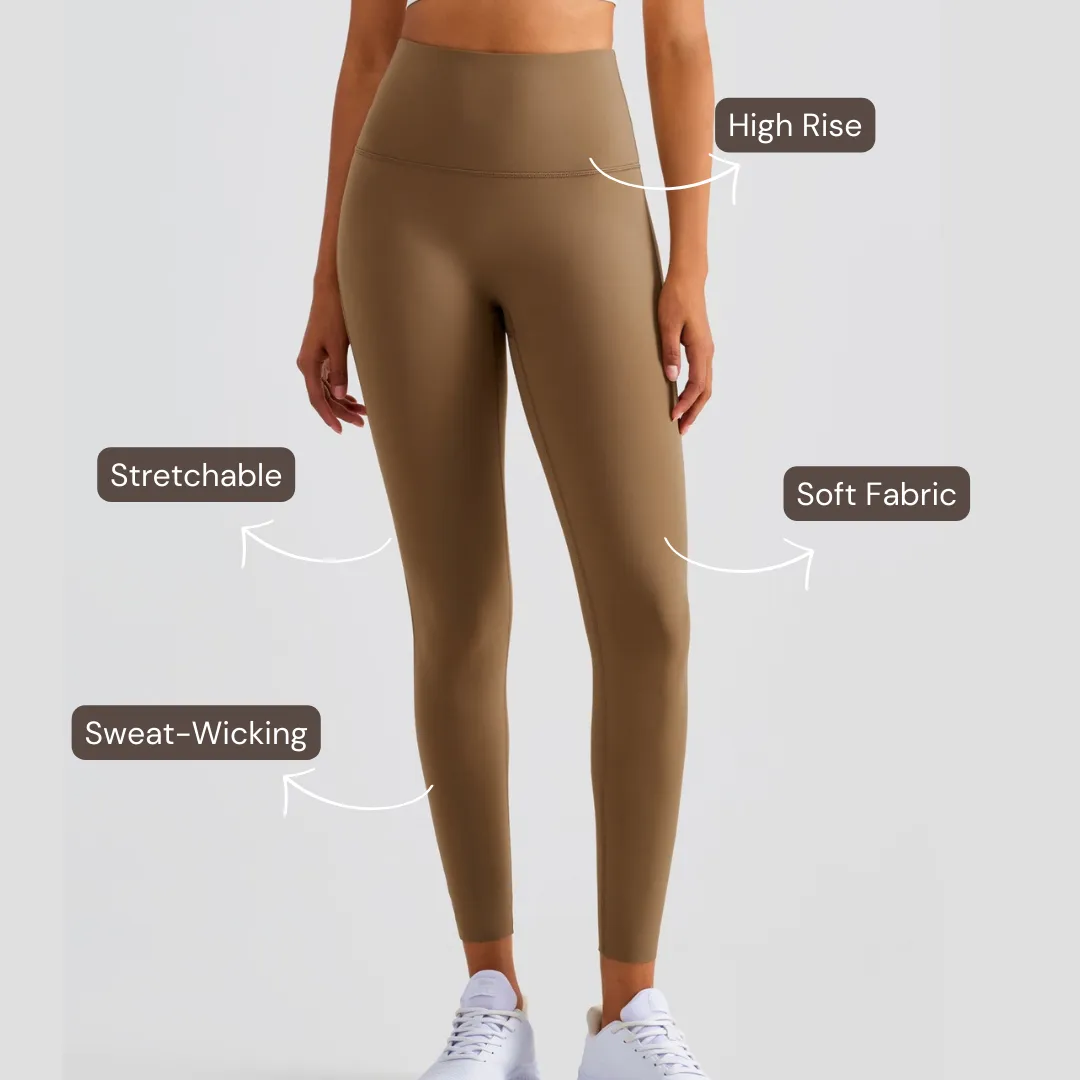High-Rise Essential Leggings - Khaki