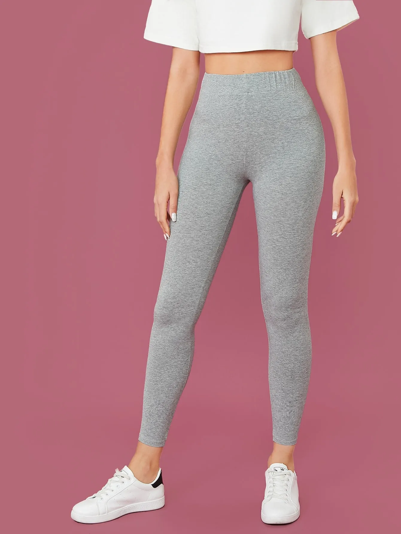 High Waist Solid Leggings