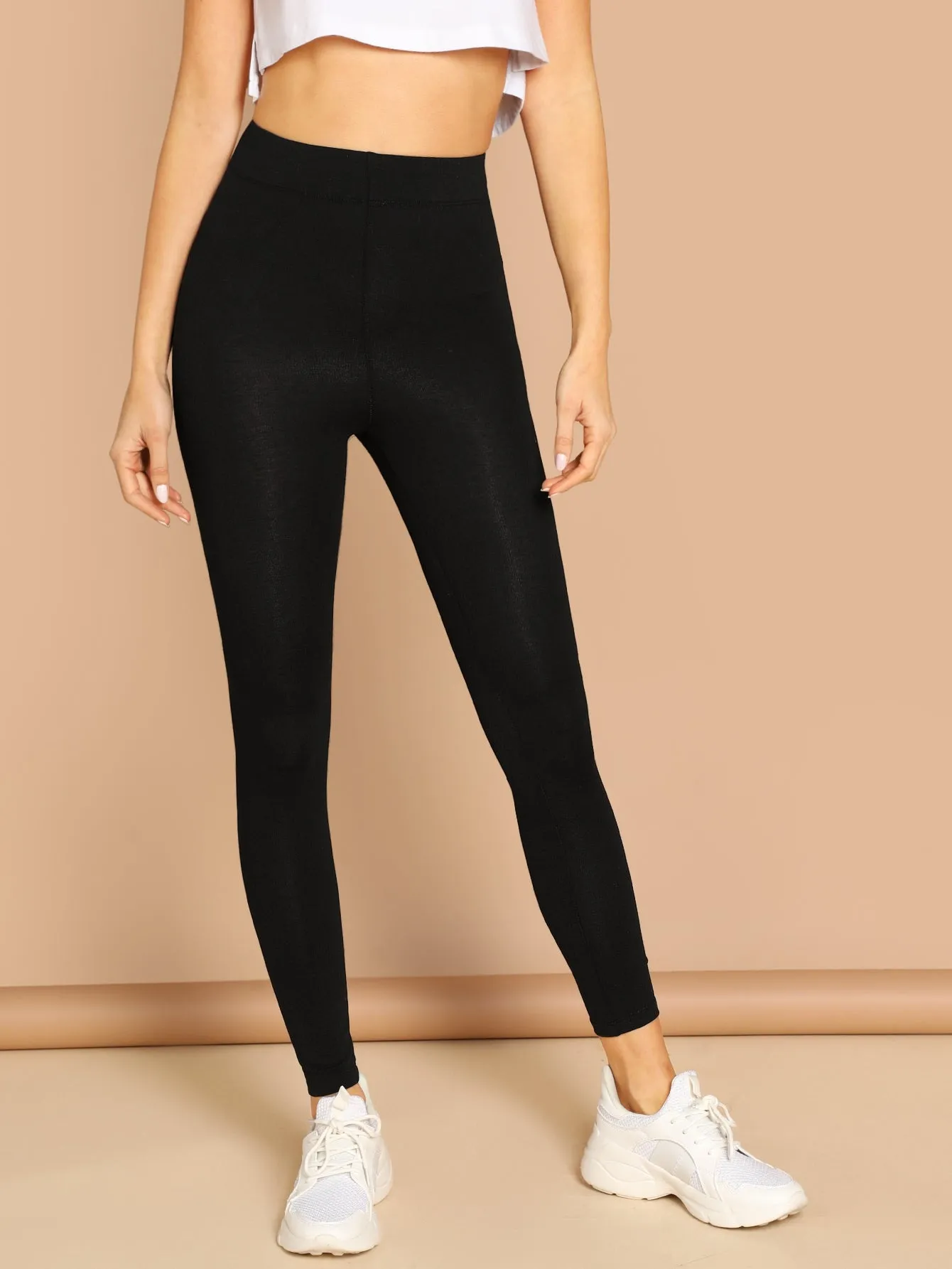 High Waist Solid Leggings