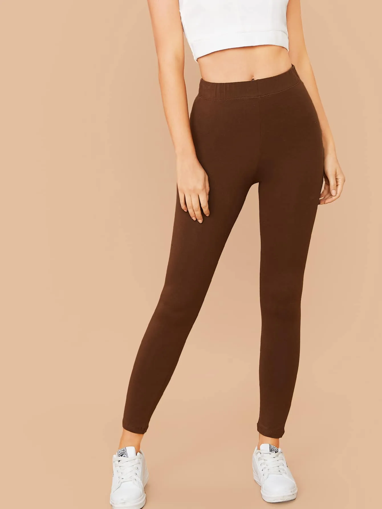 High Waist Solid Leggings