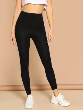High Waist Solid Leggings