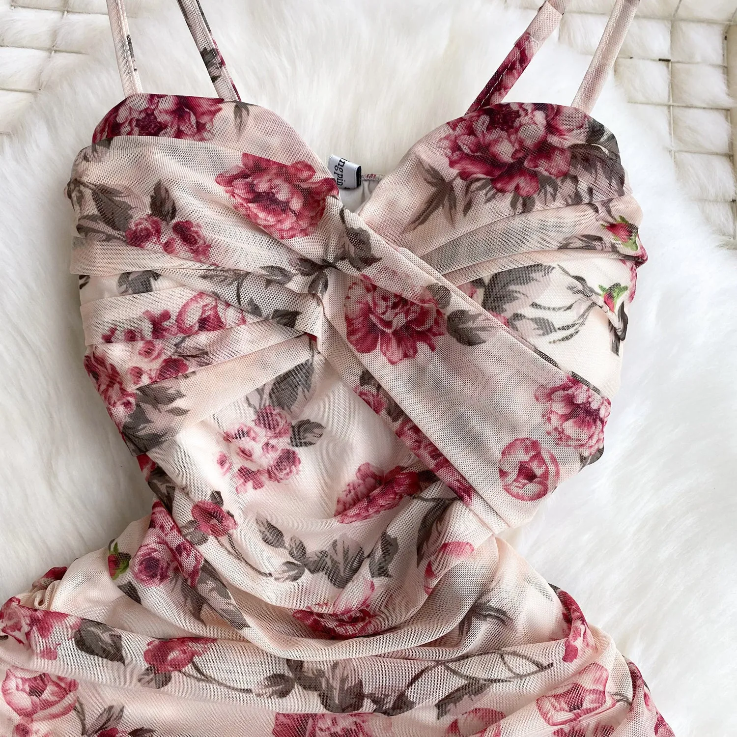 Hottie Pleated Floral Slip Dress