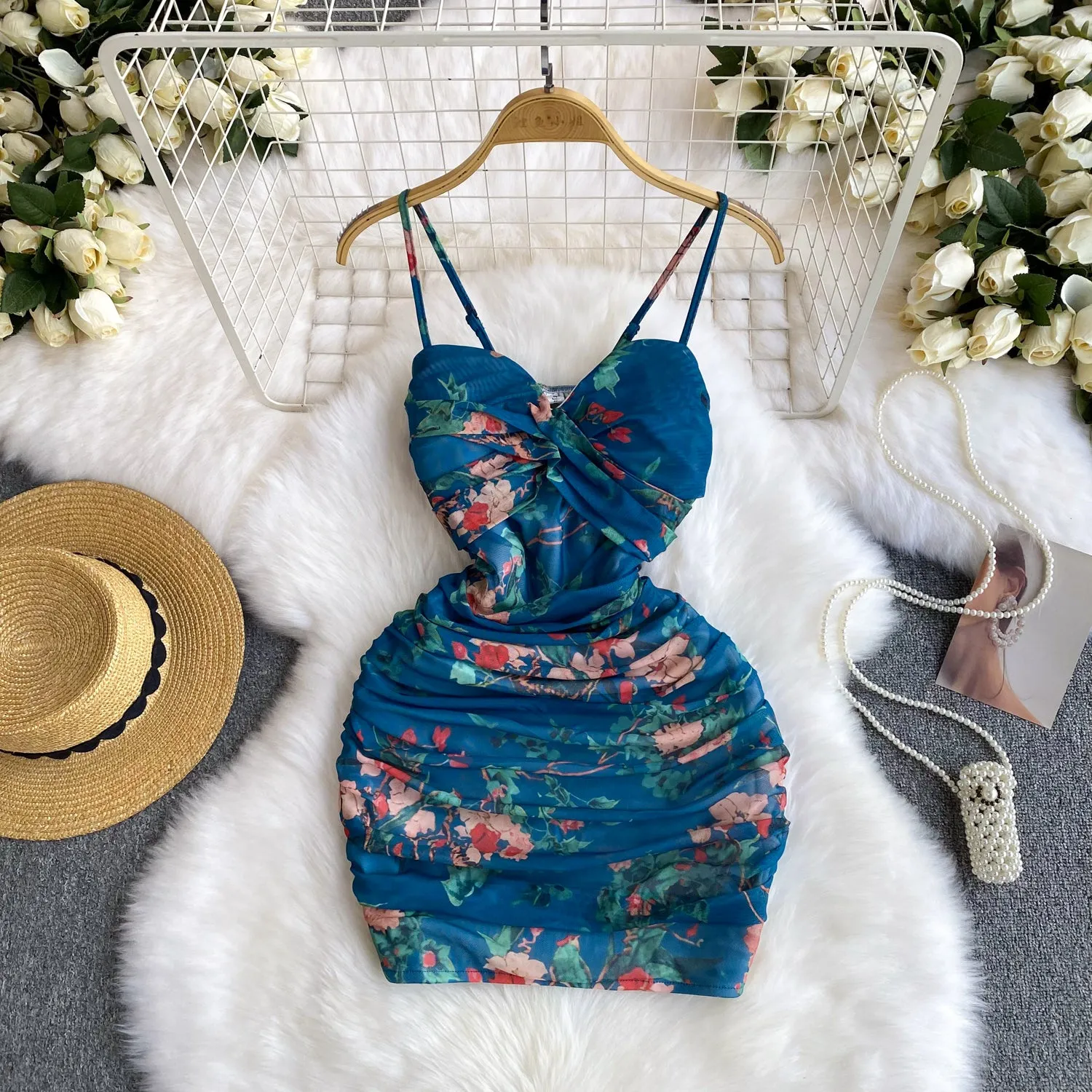 Hottie Pleated Floral Slip Dress