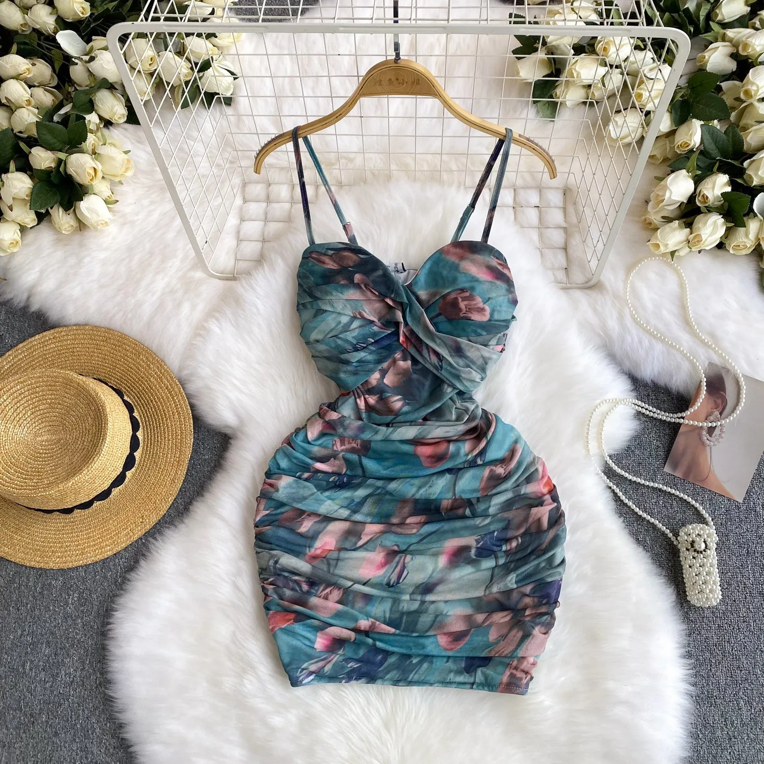 Hottie Pleated Floral Slip Dress