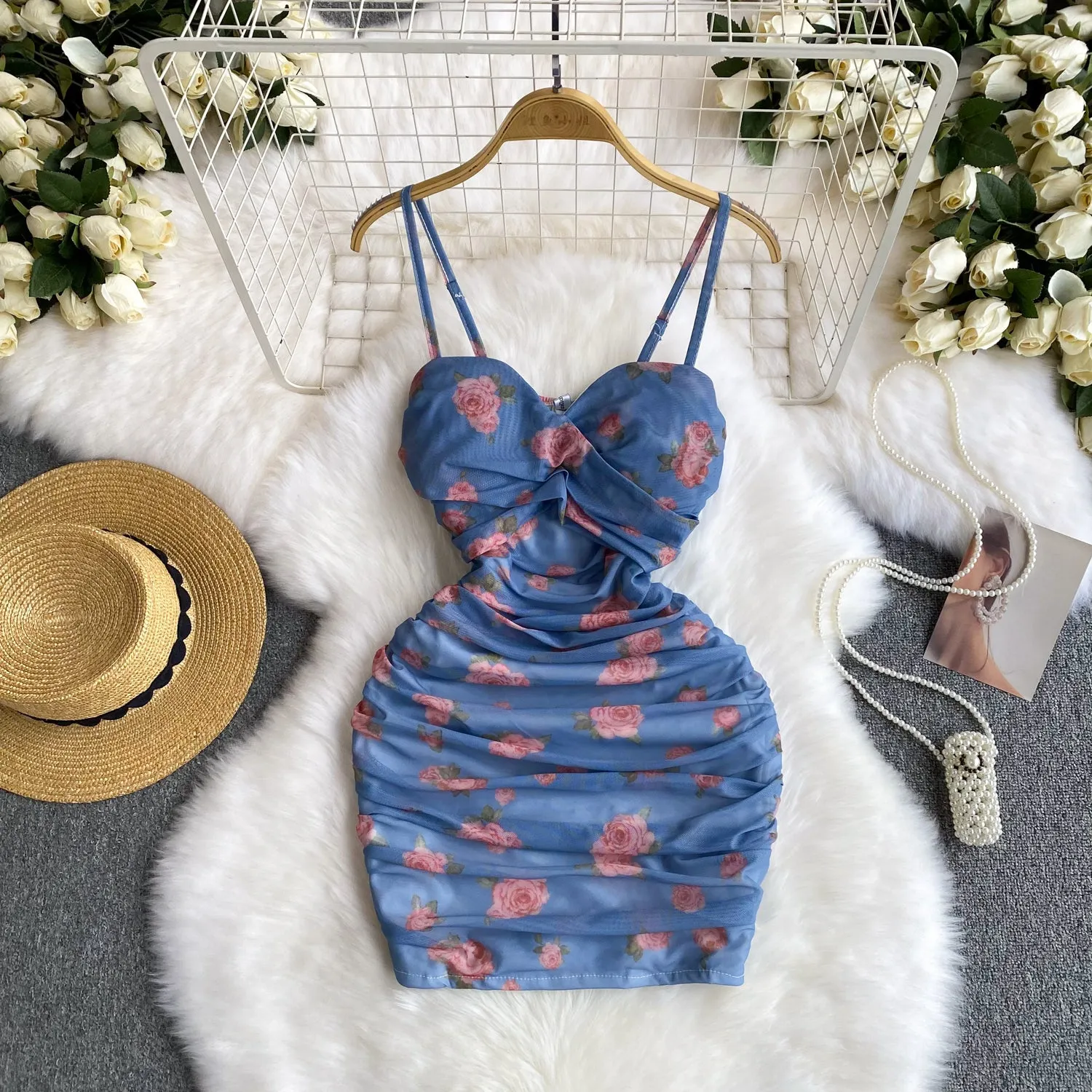 Hottie Pleated Floral Slip Dress