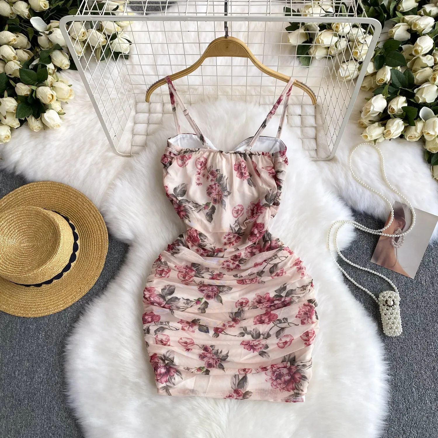 Hottie Pleated Floral Slip Dress