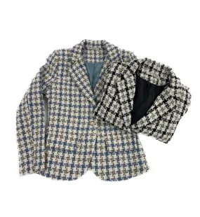 Houndstooth Patterned Blazer