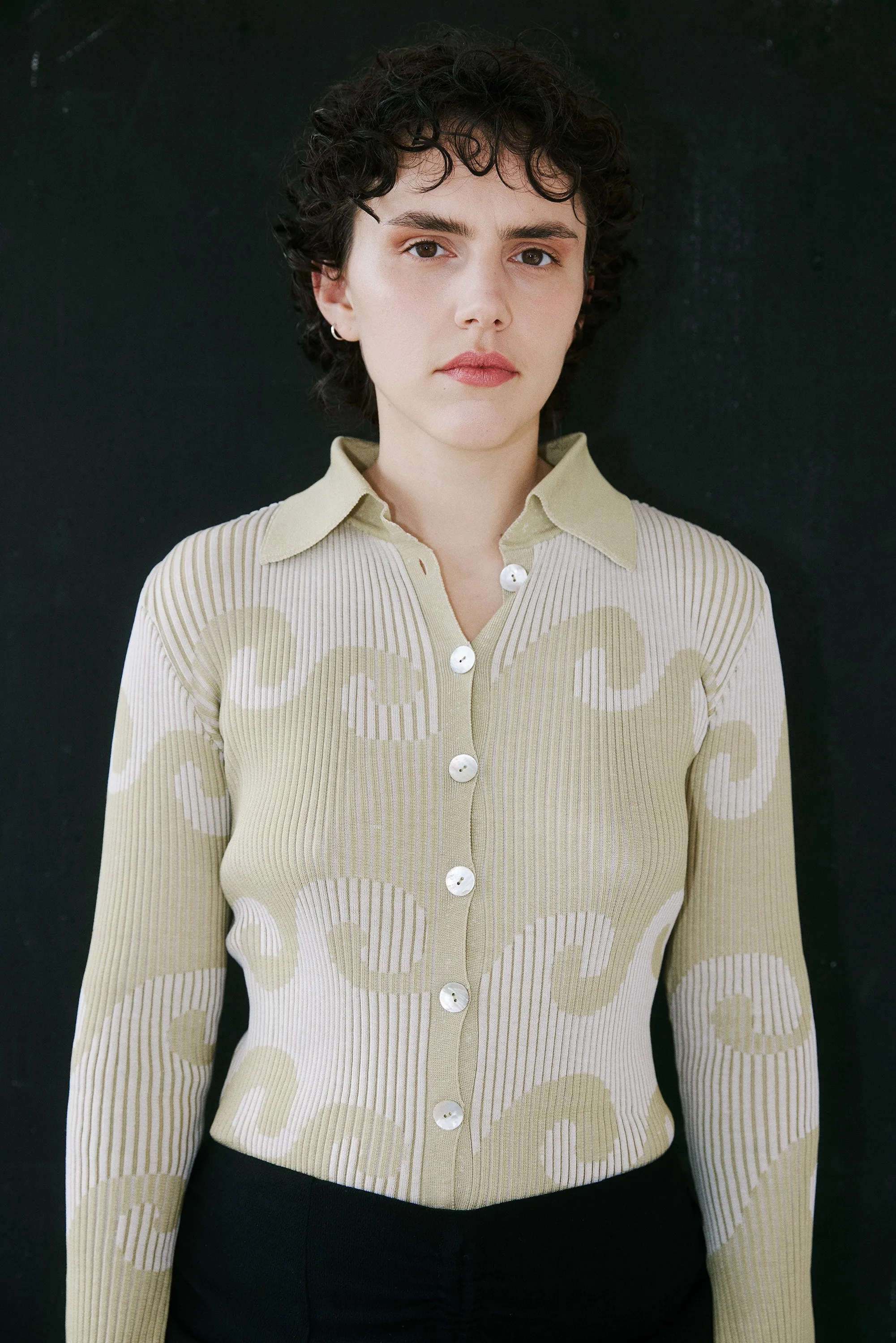 Izumi cardigan - pistachio/cream