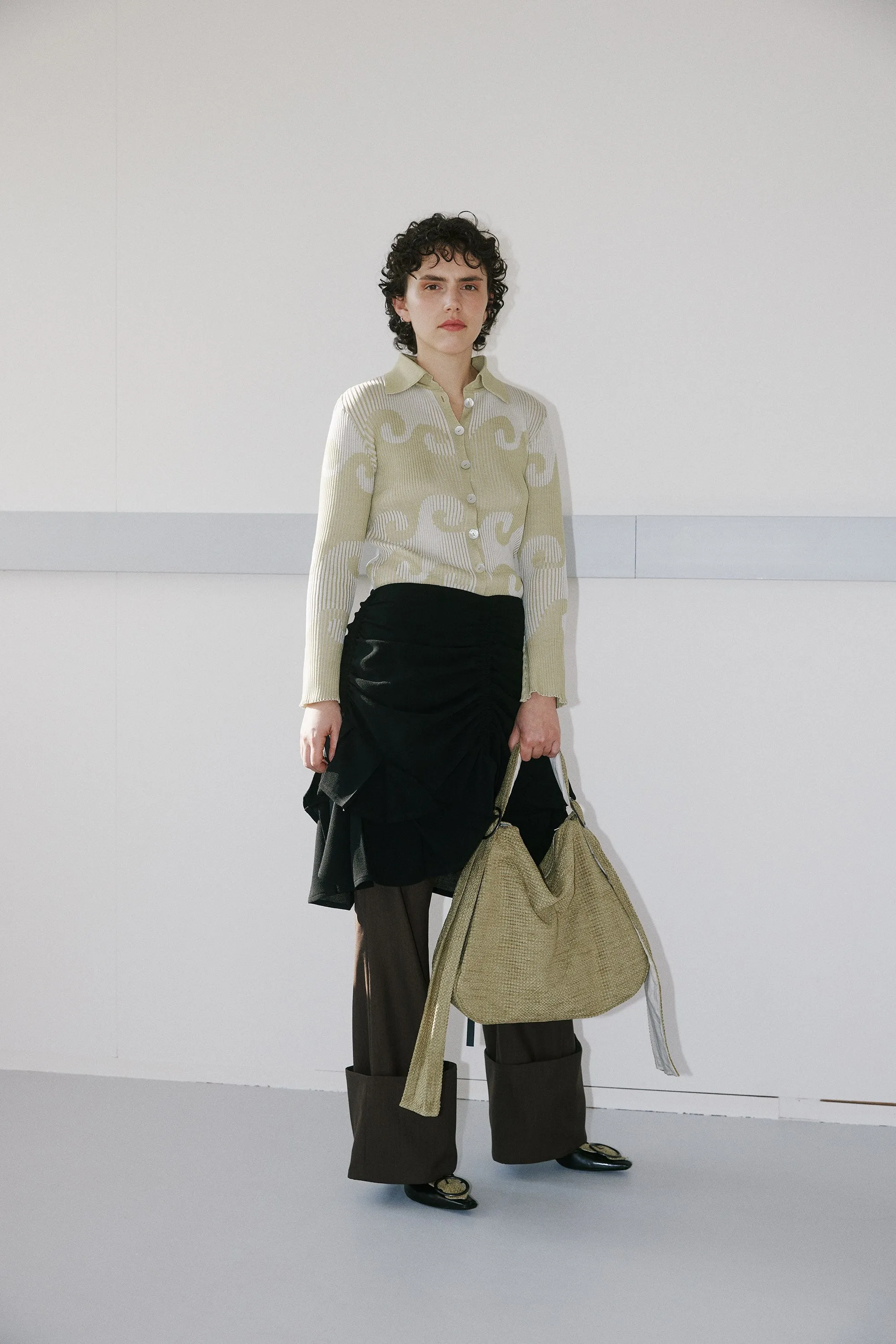Izumi cardigan - pistachio/cream