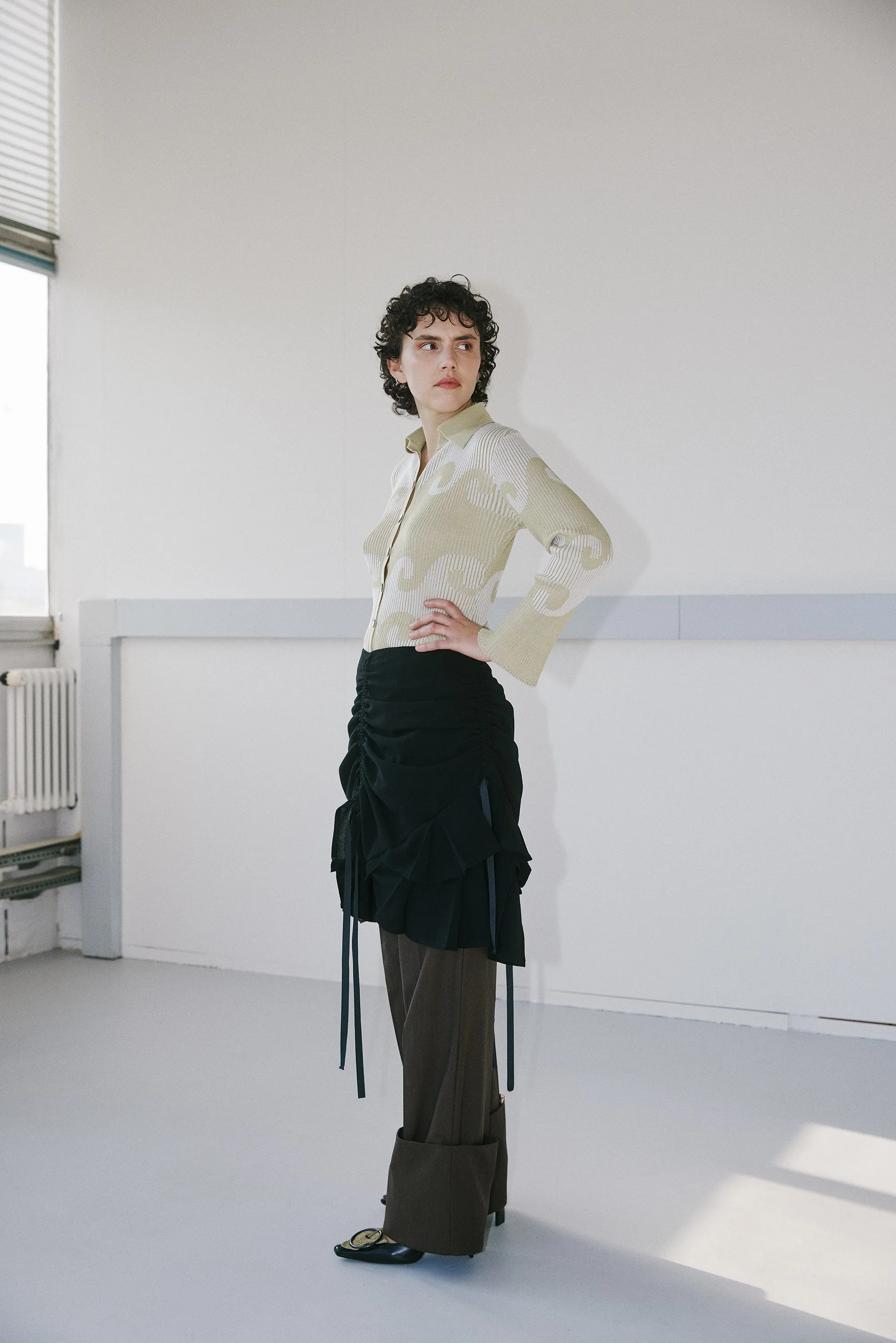 Izumi cardigan - pistachio/cream