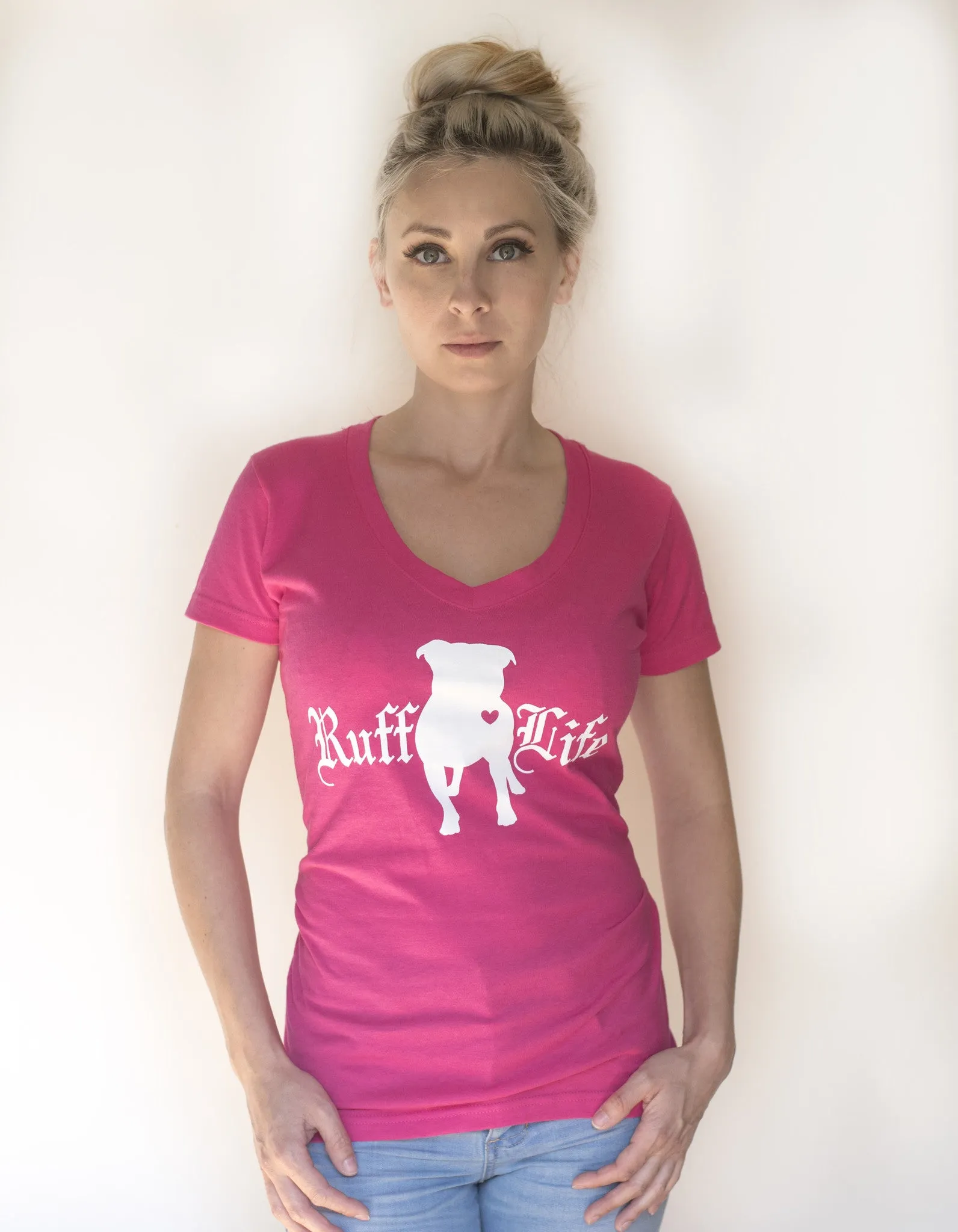 Ladies Pitty Ruff Life V-Neck (available in several colors)