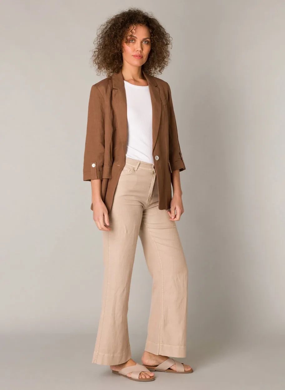 Linen 3/4 sleeve blazer