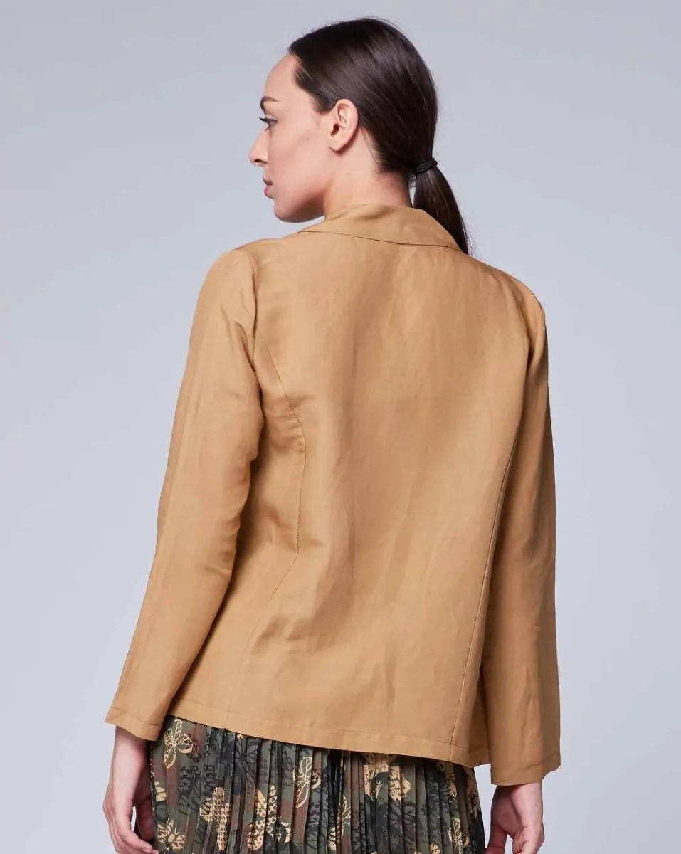 Linen Open Front Blazer
